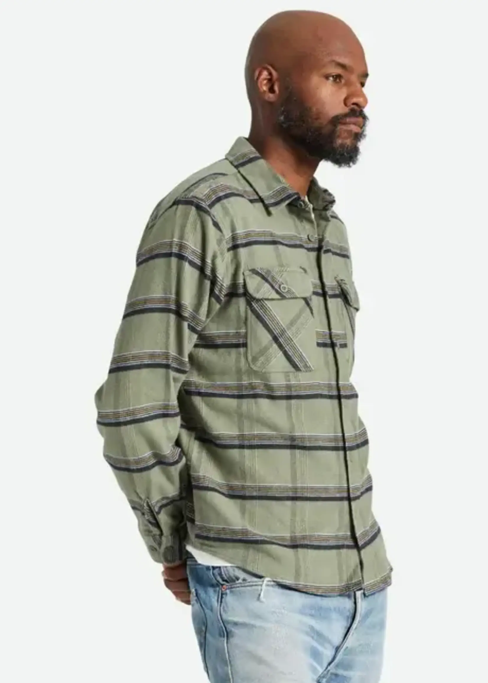 BRIXTON BOWERY STRETCH, WATER RESISTANT FLANNEL