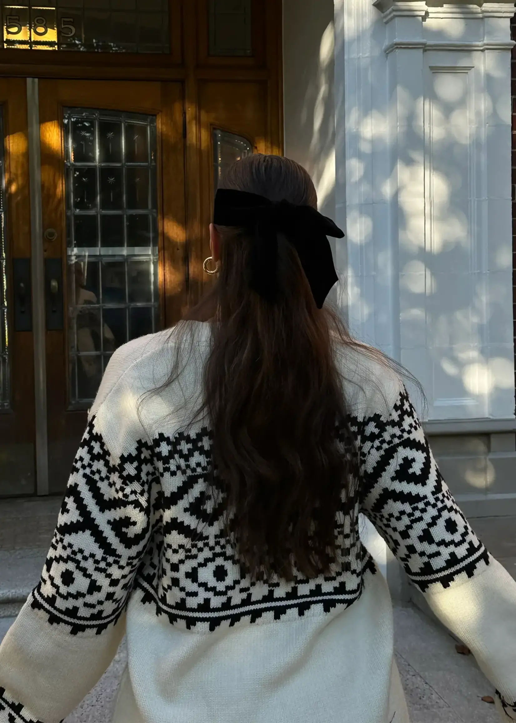 BRUNETTE  the label Fair Isle Knit Cardigan