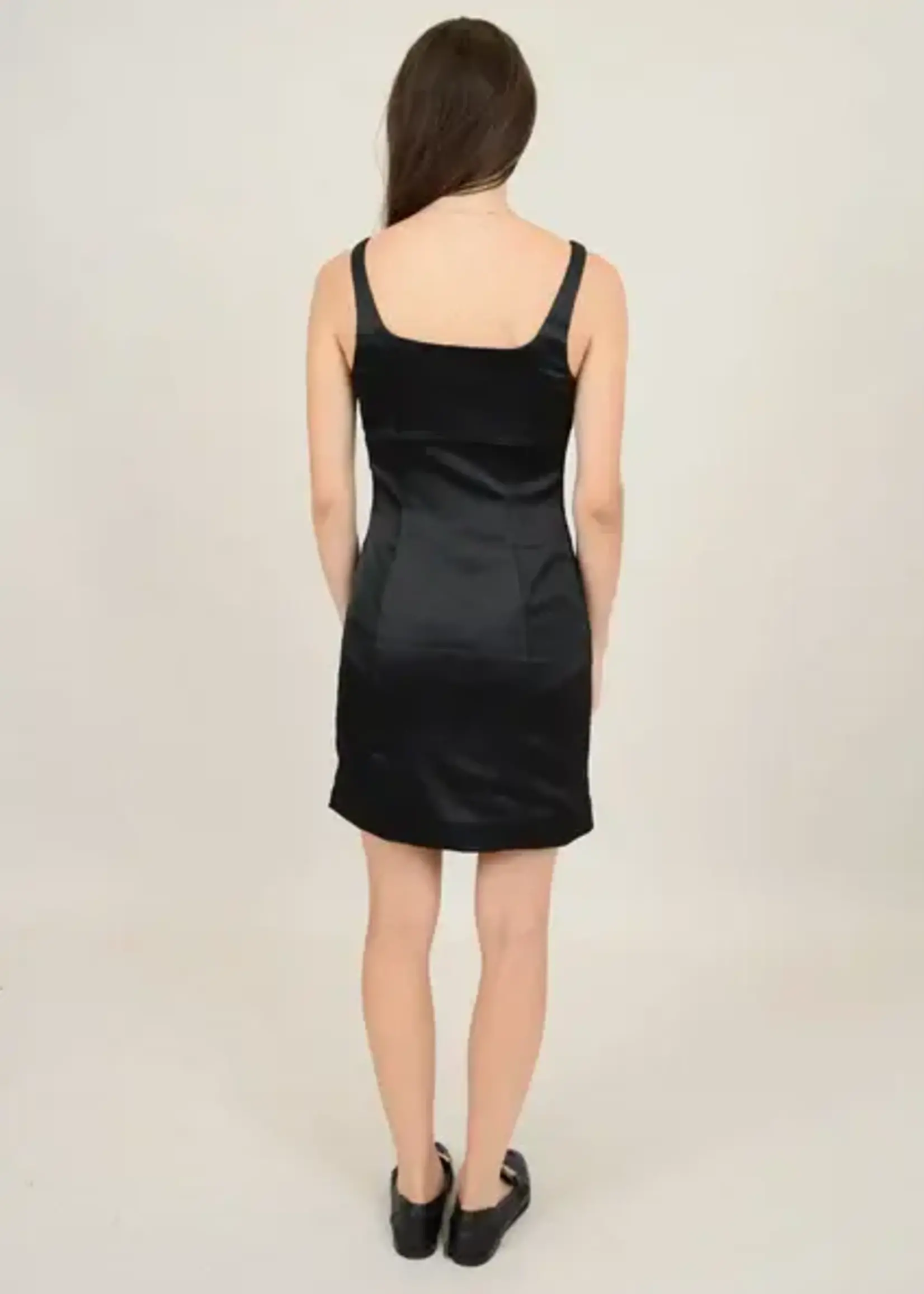 RD STYLE Black Slip Midi Dress