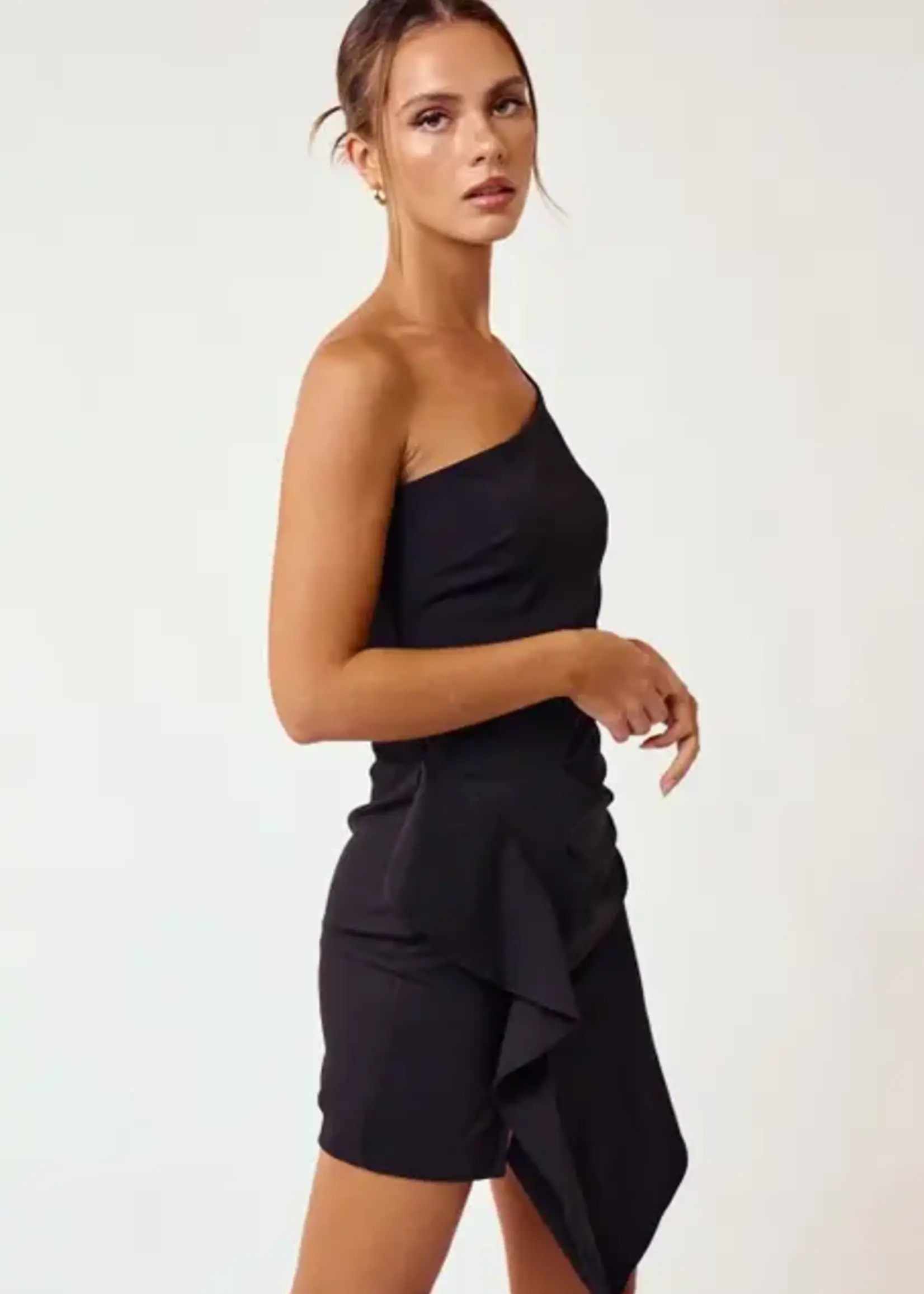 RD STYLE Black Slip Midi Dress