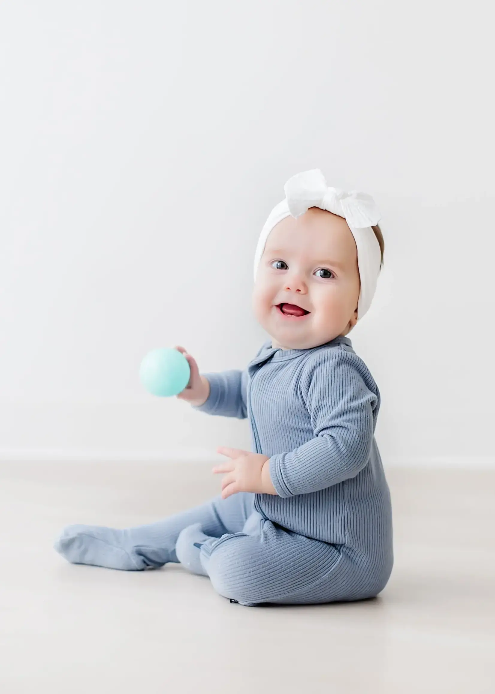 KYTE BABY Ribbed Zipper Romper