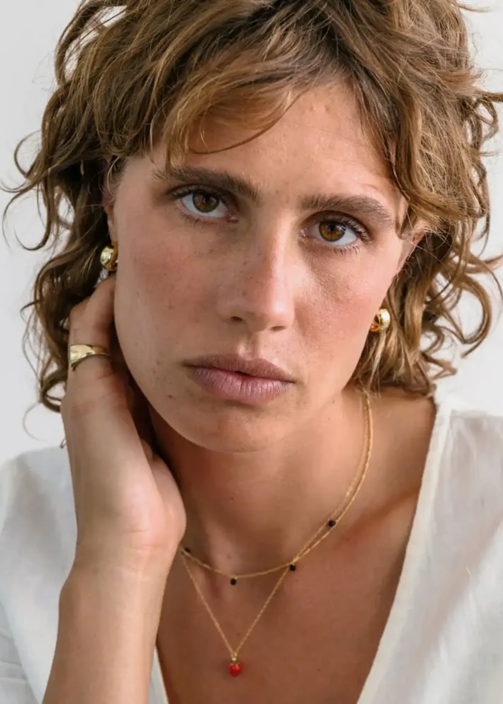 AMANO studio Demure Huggie Hoops 14k Gold Over Brass