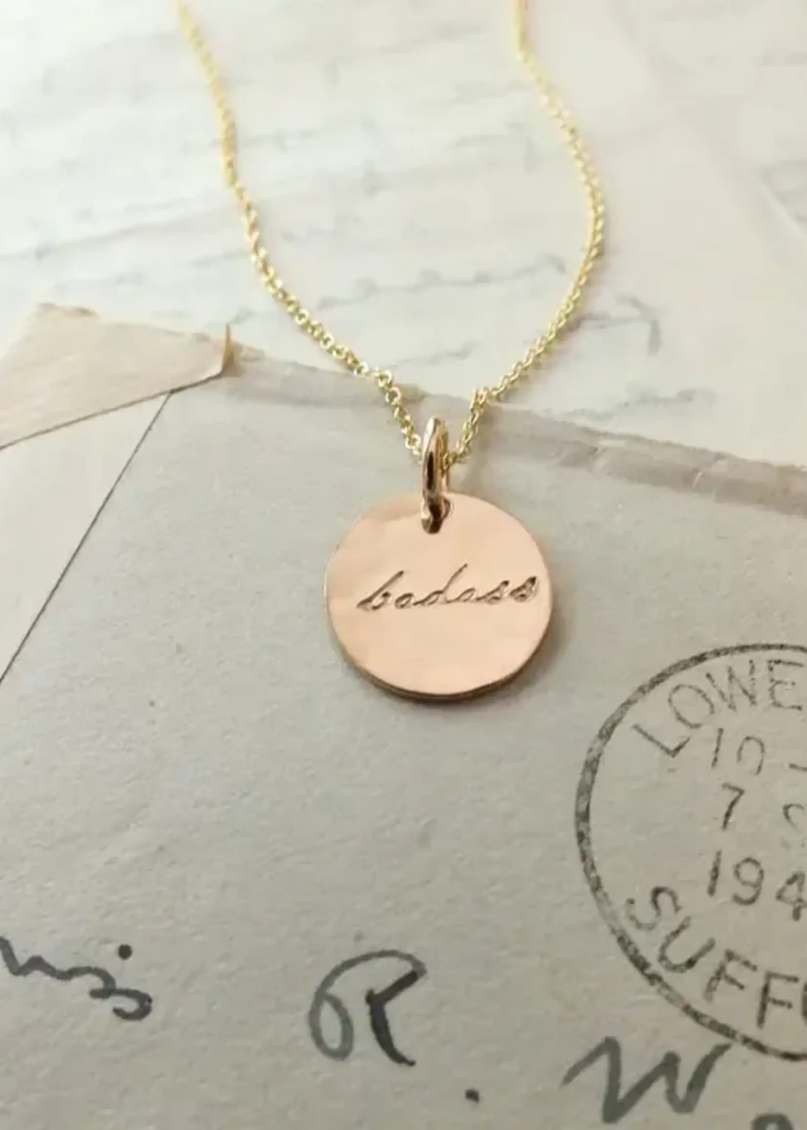 BECOMING JEWELRY Badass necklace - Gold fill 18"