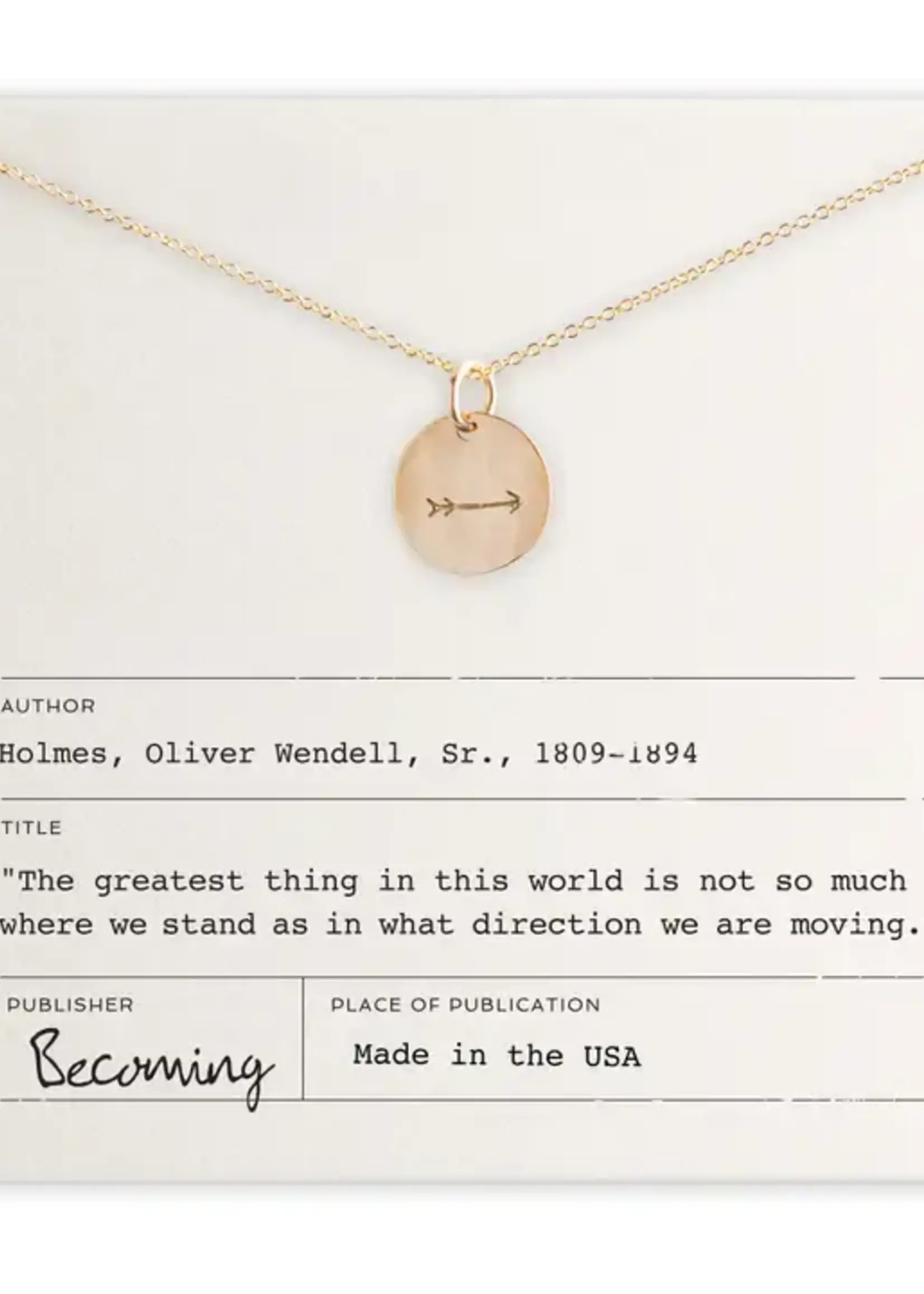 BECOMING JEWELRY Arrow necklace - Gold fill 18"