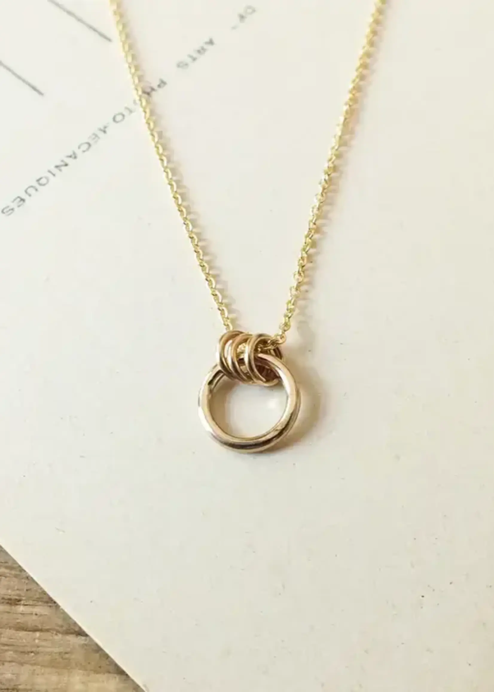 BECOMING JEWELRY Family circle necklace - Gold fill 18"