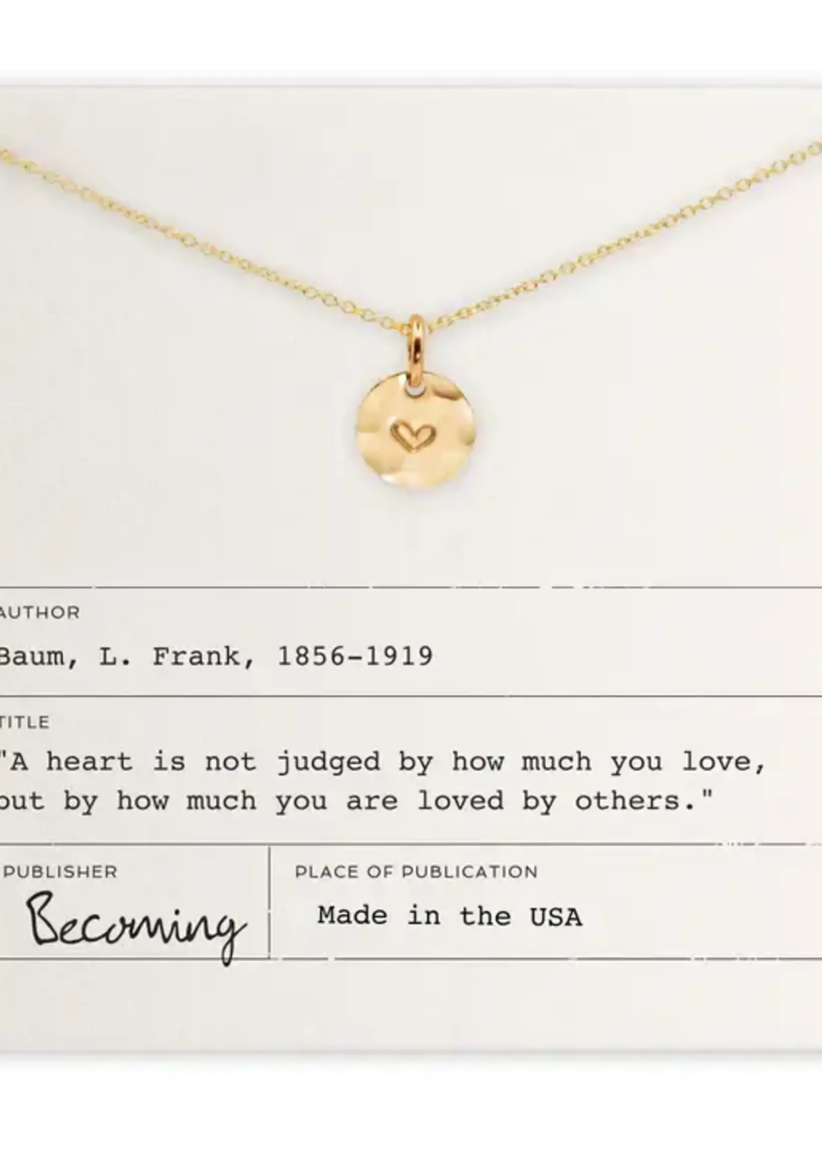 BECOMING JEWELRY Heart necklace - Gold fill 18"