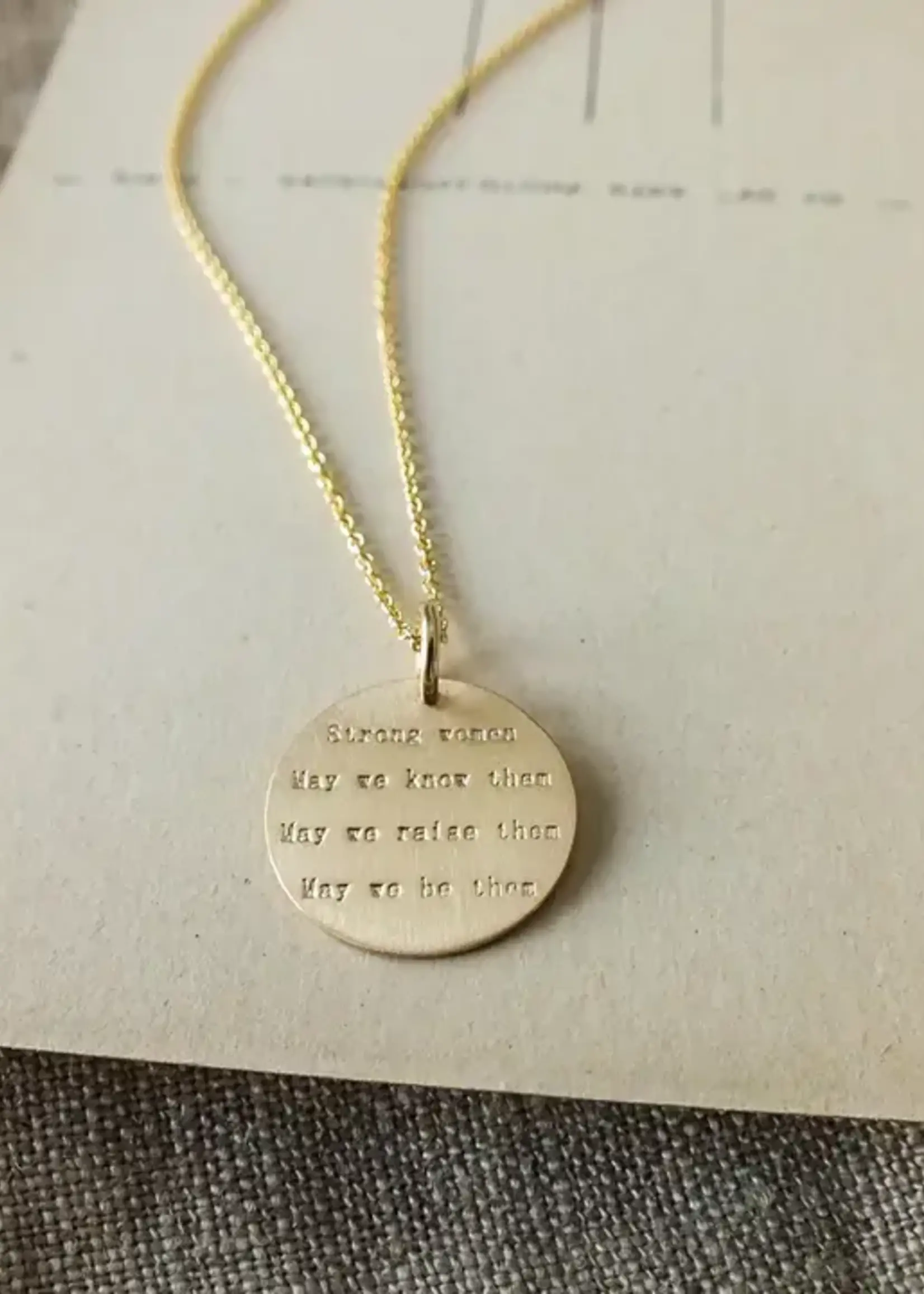 BECOMING JEWELRY Strong women necklace - Gold fill 18"