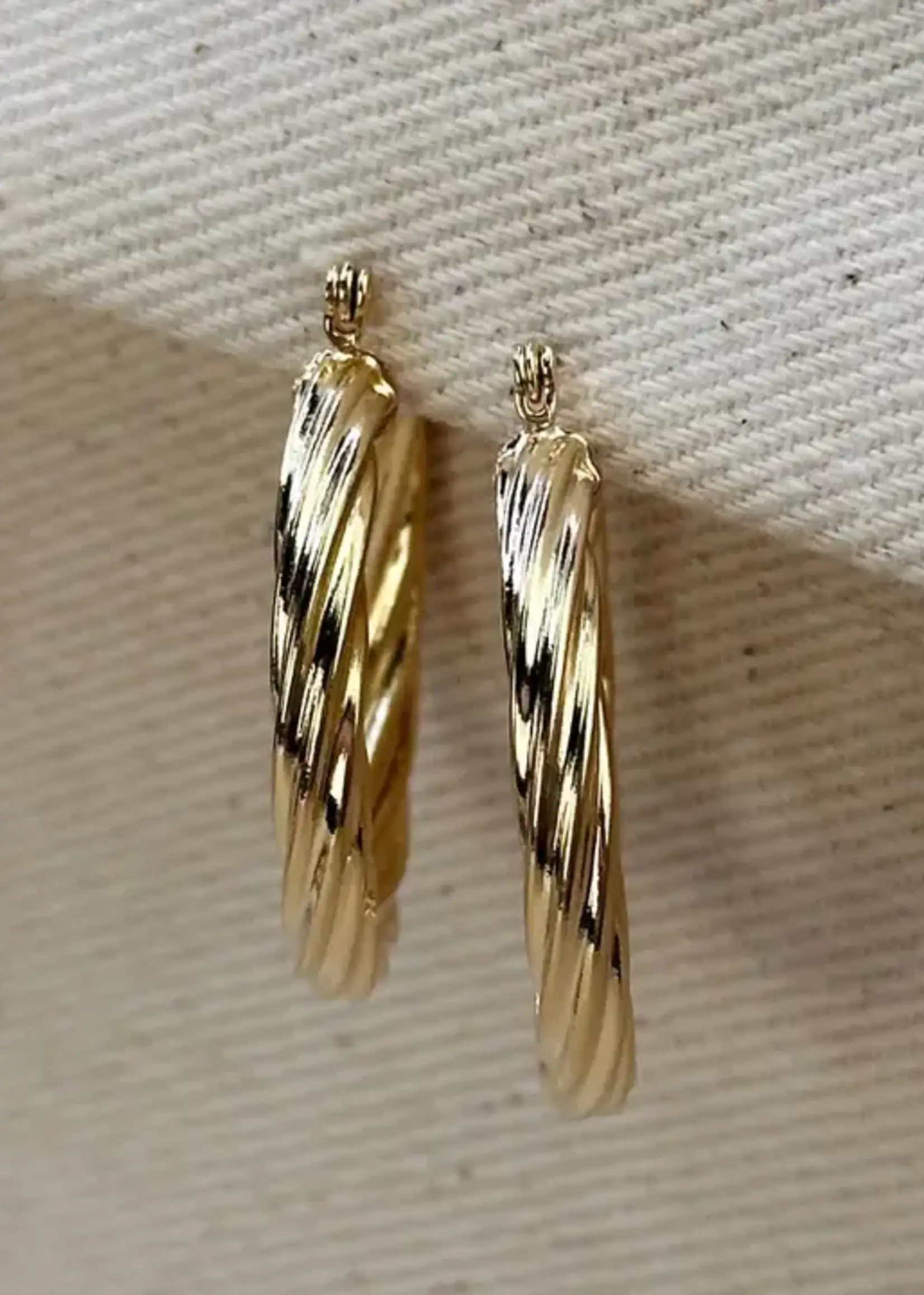 LeBLANC finds Textured Twisted Hoop Earrings - 18k GF