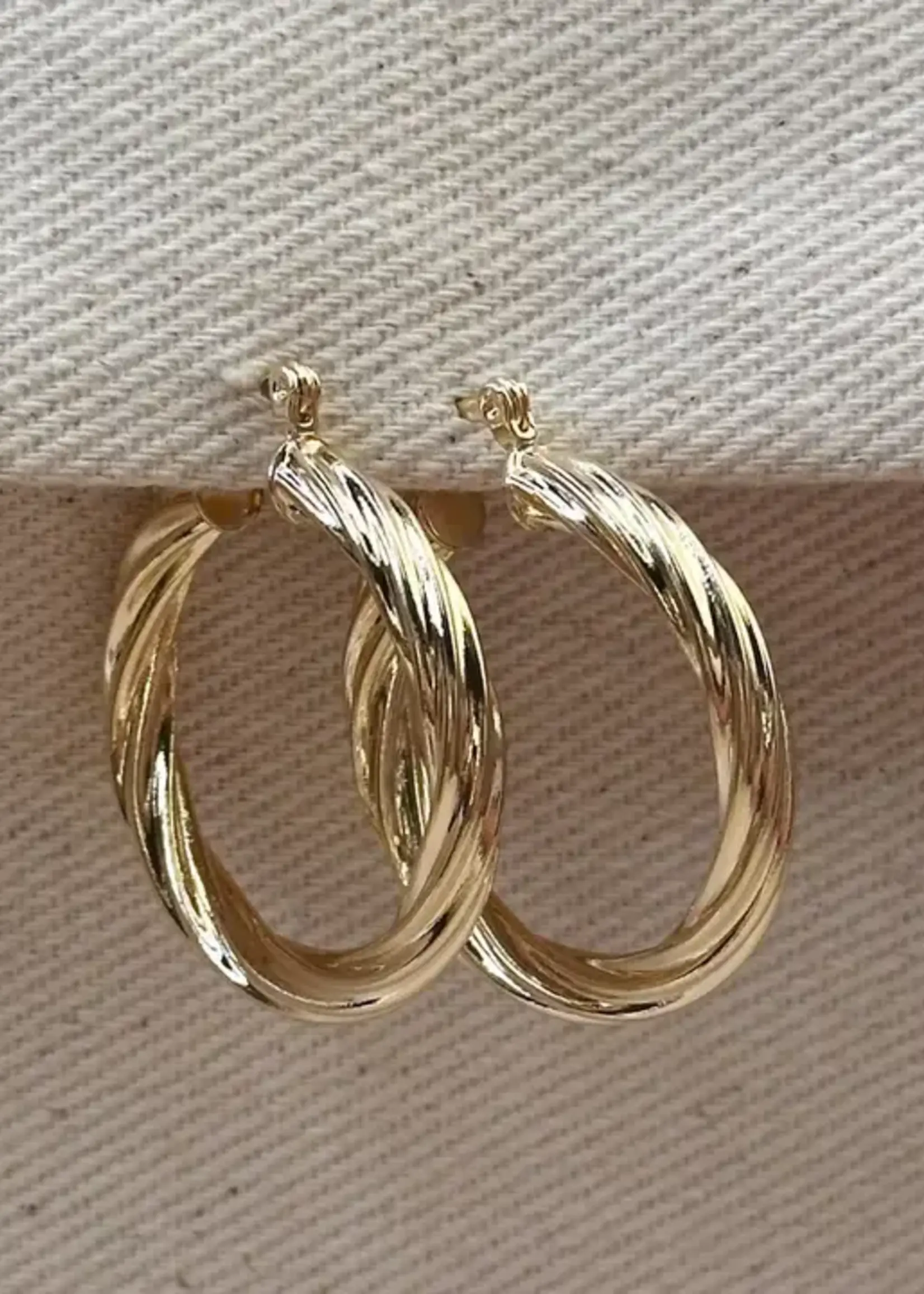 LeBLANC finds Textured Twisted Hoop Earrings - 18k GF
