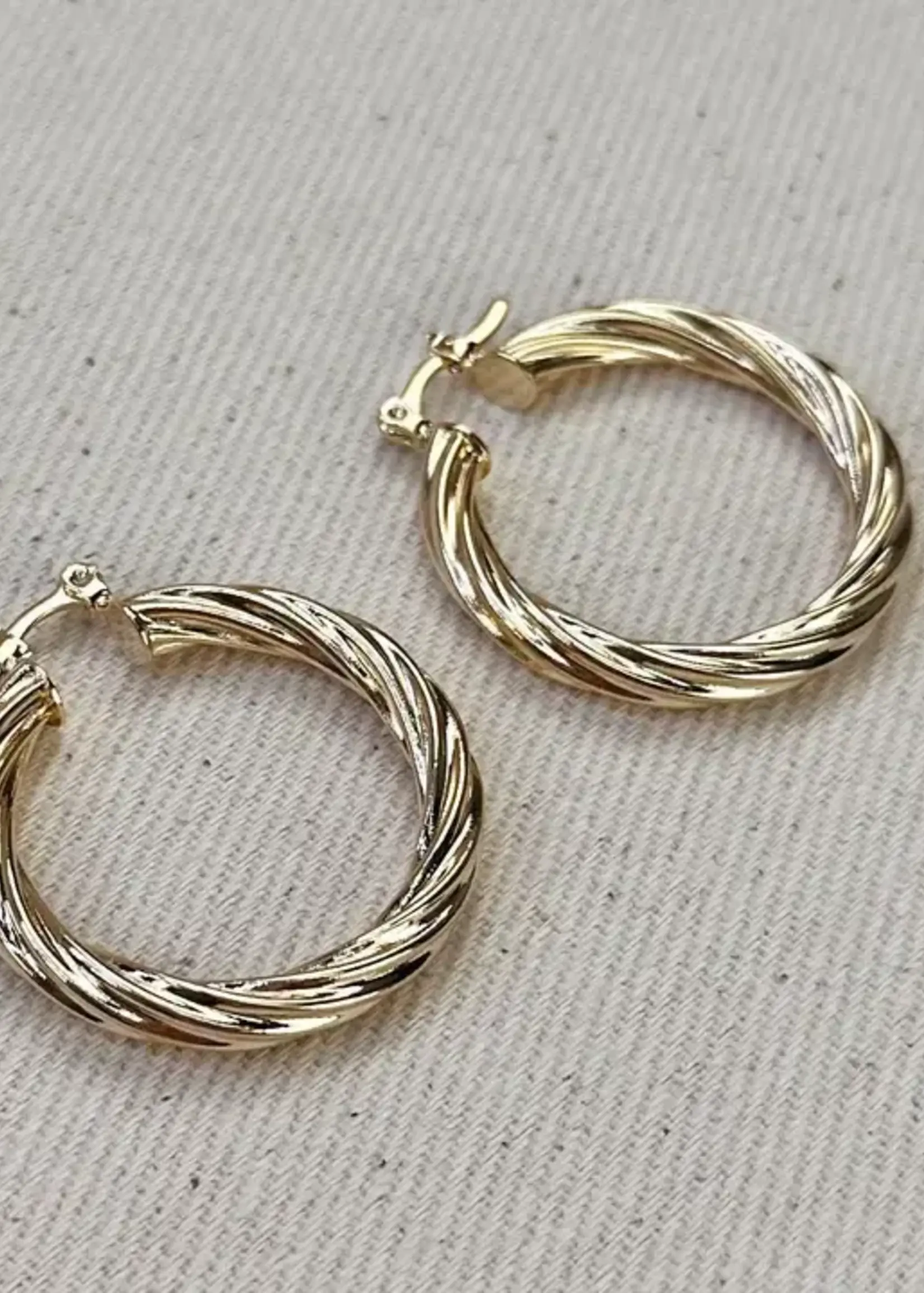 LeBLANC finds Textured Twisted Hoop Earrings - 18k GF