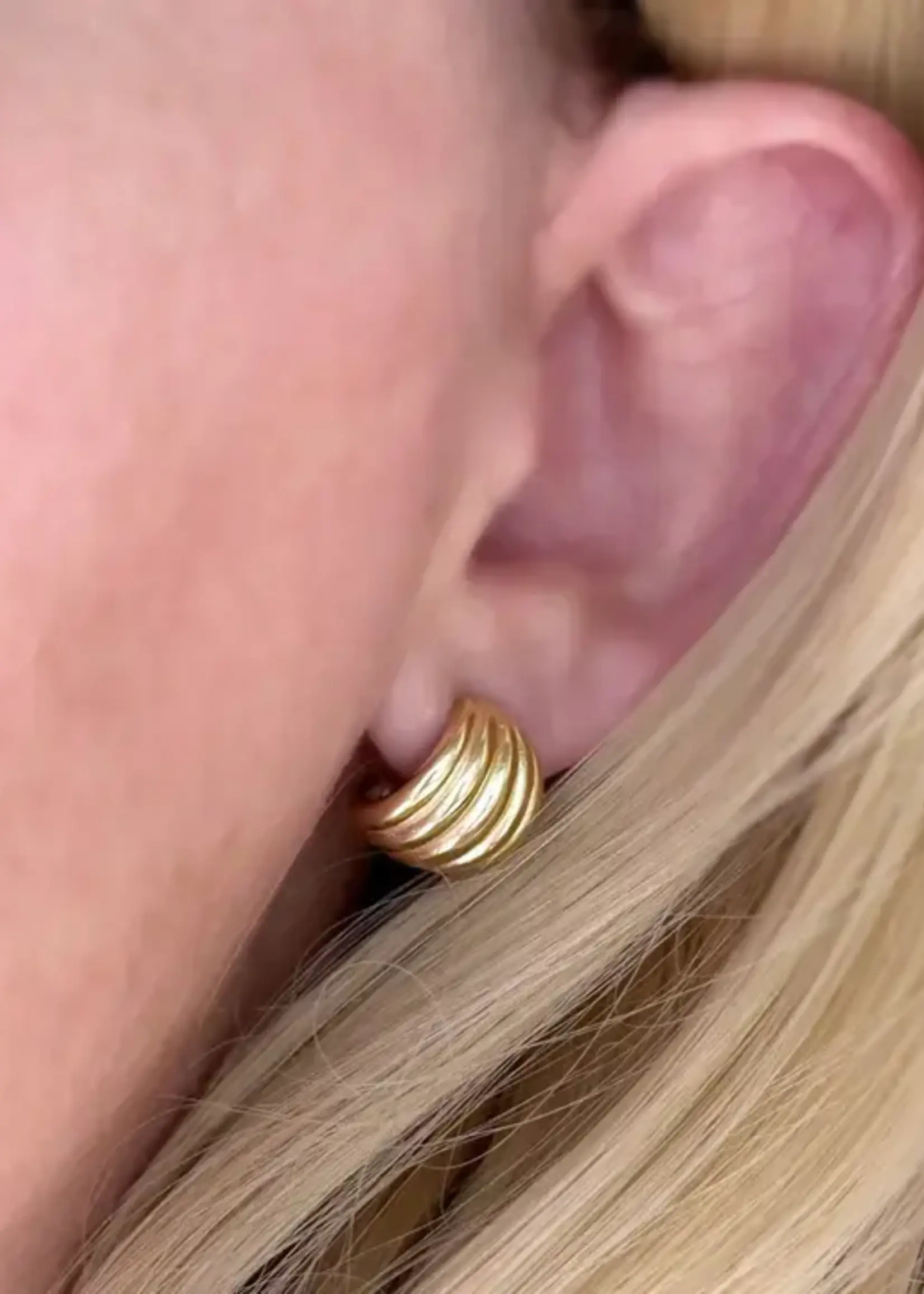 LeBLANC finds Rounded ridge earring 18k GF