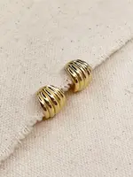 LeBLANC finds Rounded ridge earring 18k GF