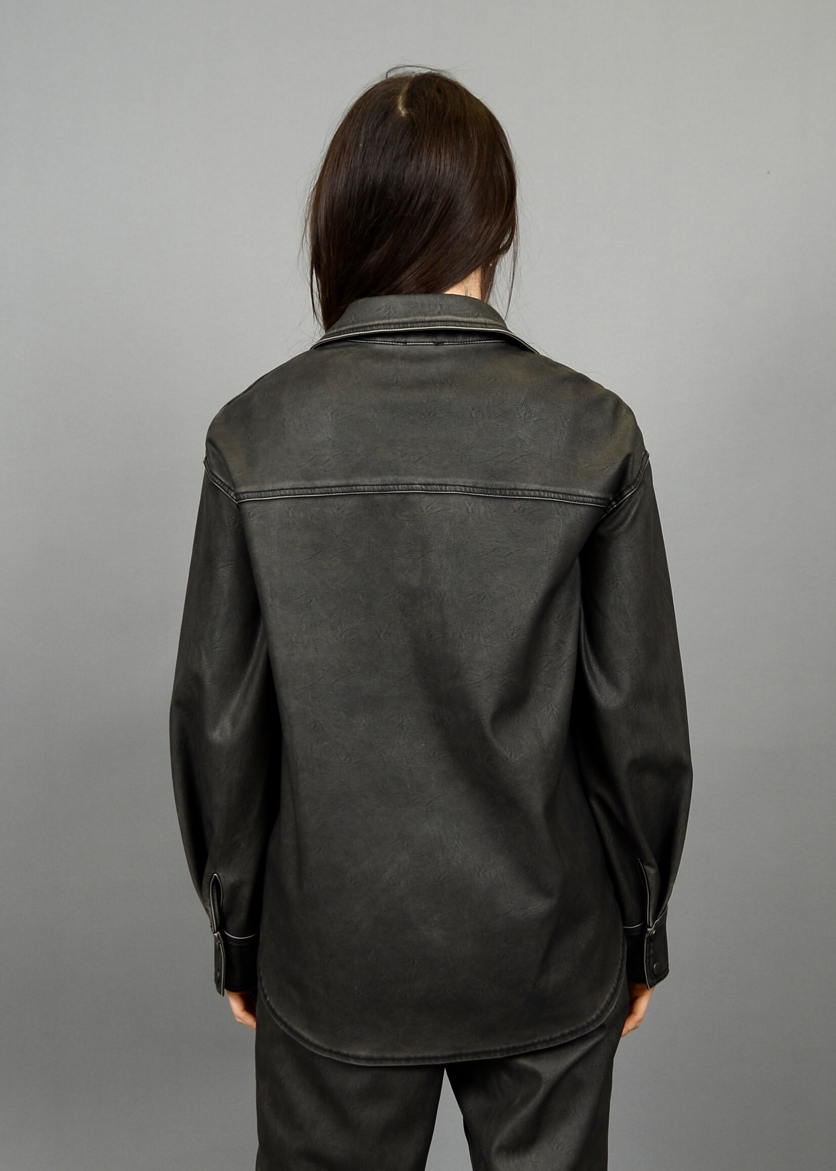 RD STYLE Aliska faux leather shacket