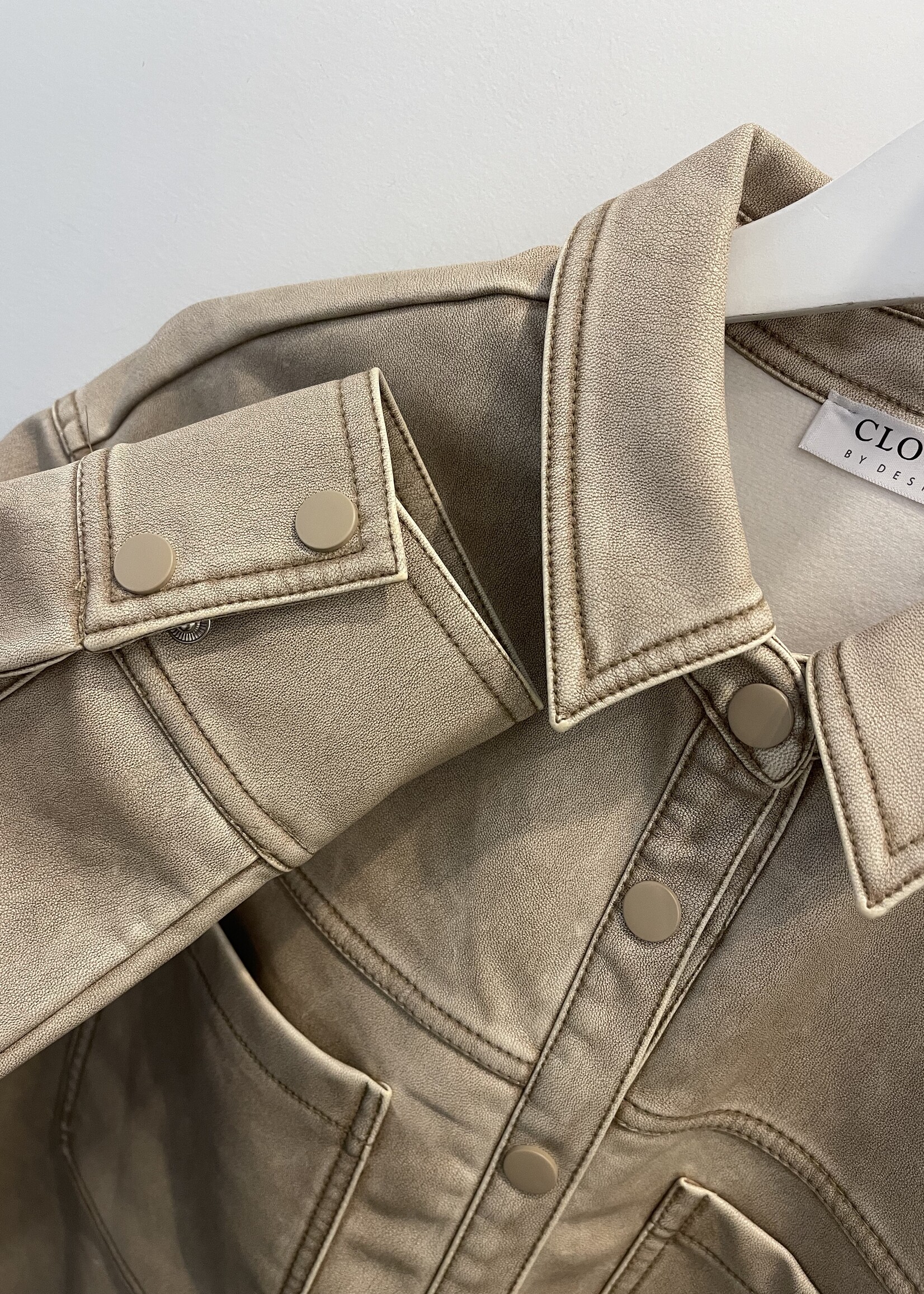 RD STYLE Aliska faux leather shacket