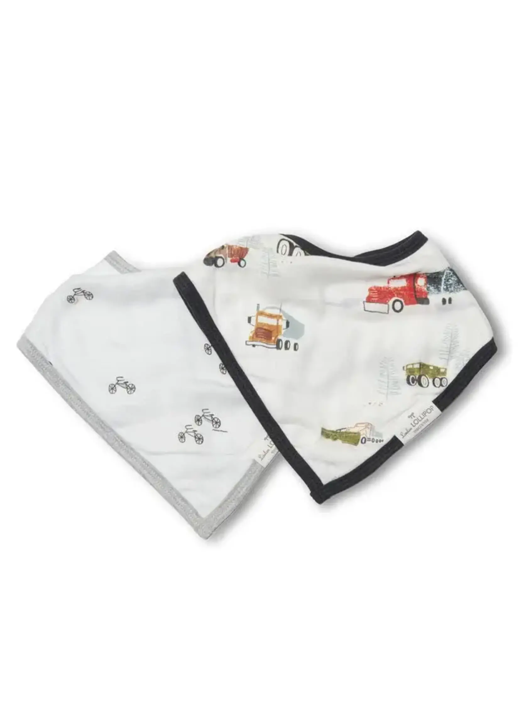 LOULOU LOLLIPOP Muslin Bandana Bib Set - Happy Trucks