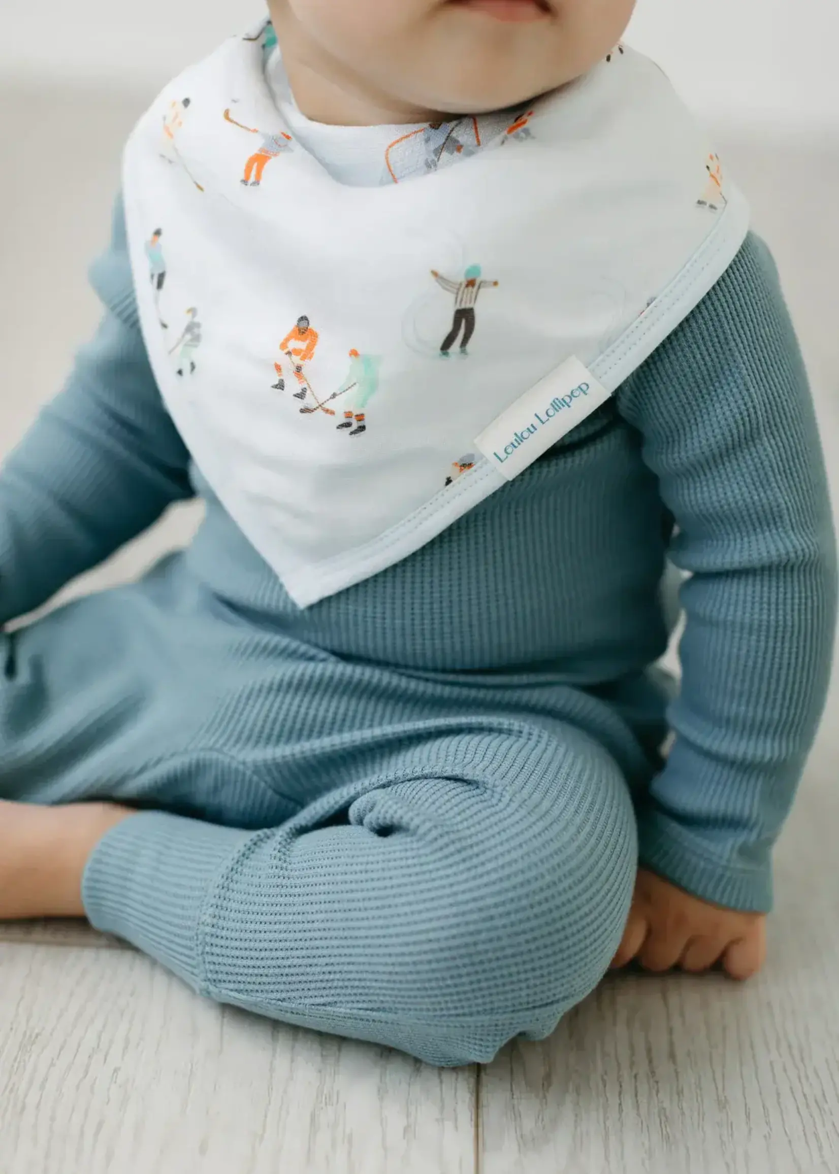 LOULOU LOLLIPOP Muslin Bandana Bib Set - Ice hockey