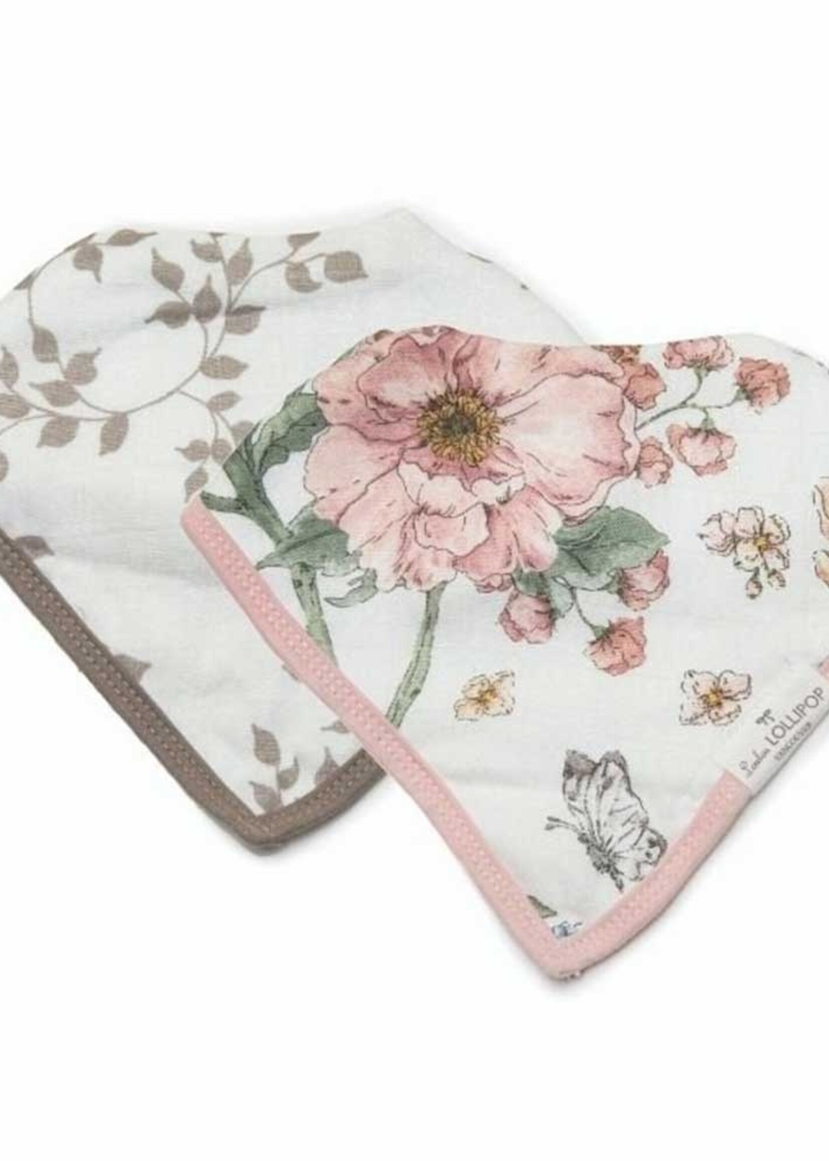 LOULOU LOLLIPOP Muslin Bandana Bib Set - Secret Garden