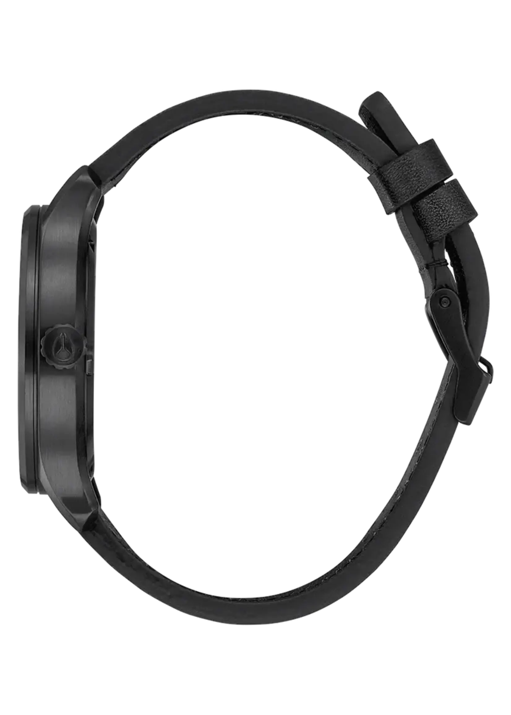 NIXON Patrol Watch - Leather, Silver, Black