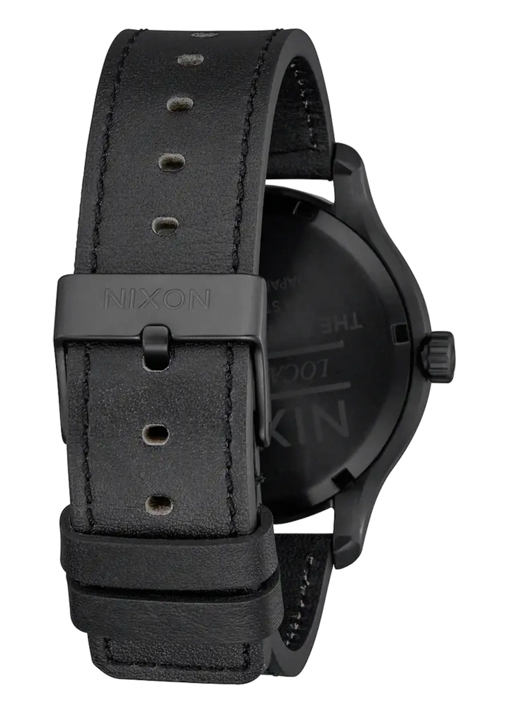 NIXON Patrol Watch - Leather, Silver, Black