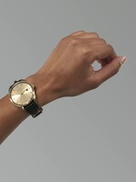 NIXON Thalia Leather Watch - Light Gold / Black