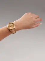 NIXON Thalia Leather Watch - Light Gold / Tan