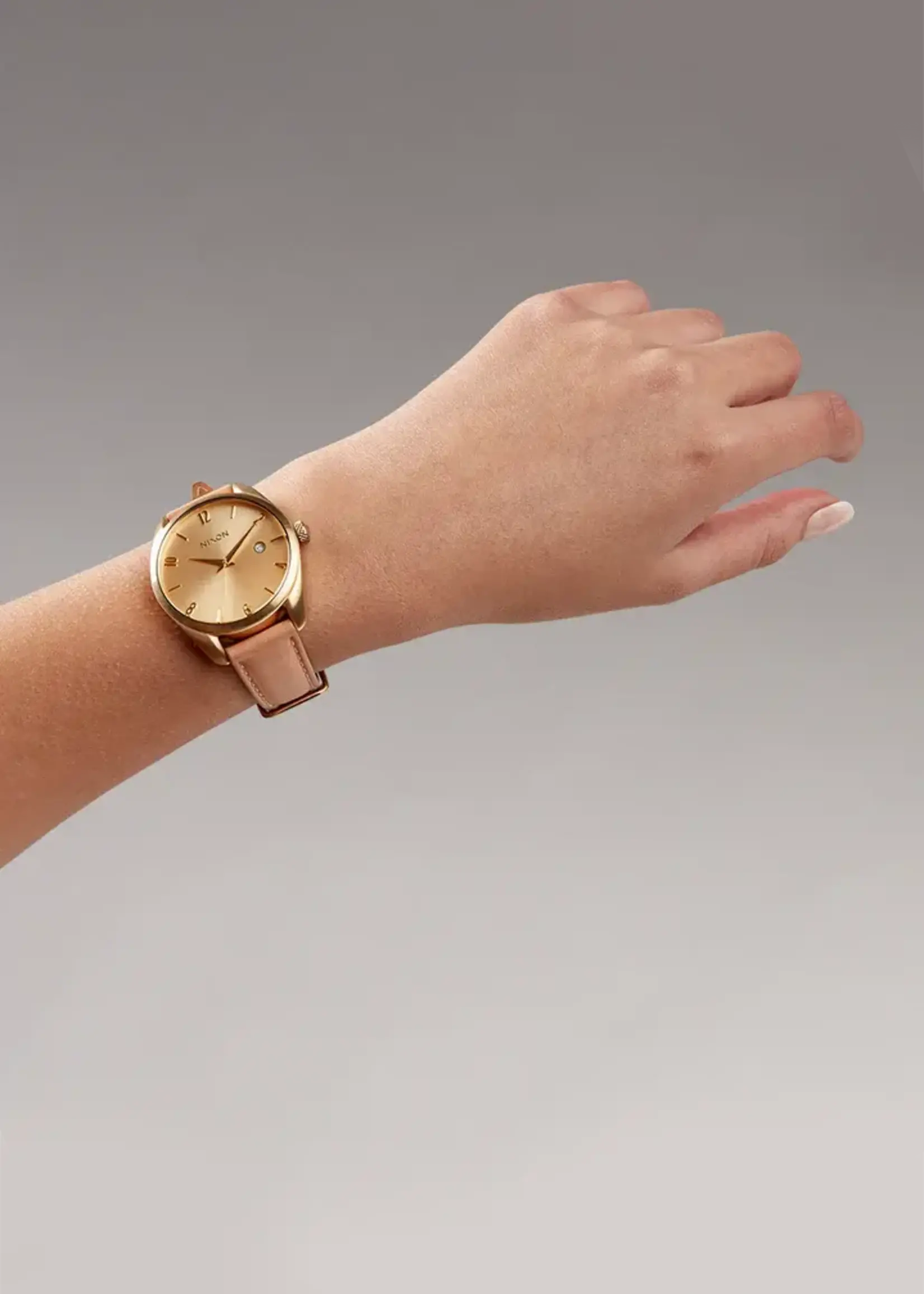 NIXON Thalia Leather Watch - Light Gold / Tan