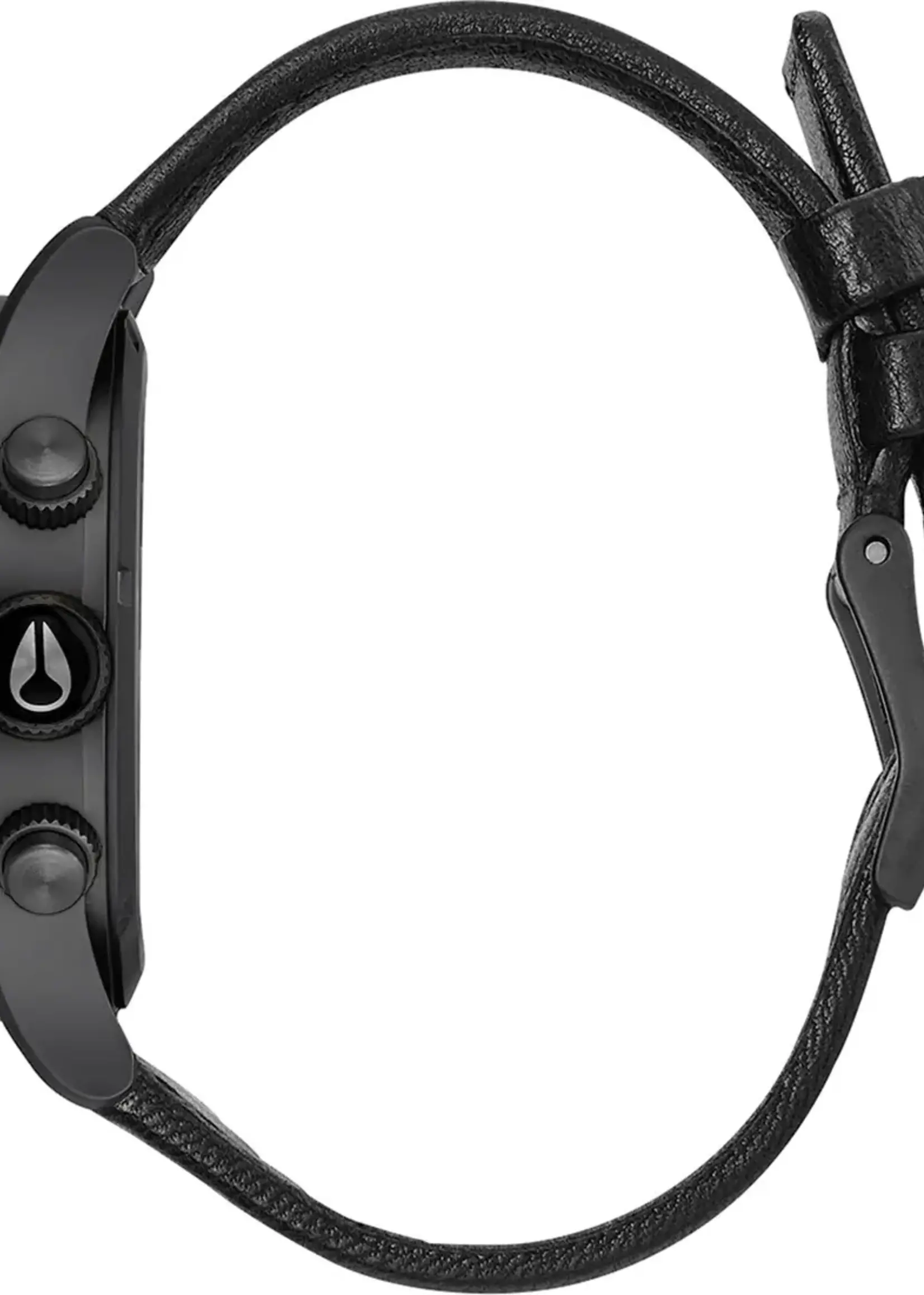 NIXON Sentry Chrono Leather Watch - V1 Matte Black