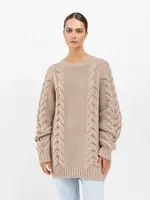 BRUNETTE  the label ADELE CABLE KNIT BIG SISTER SWEATER