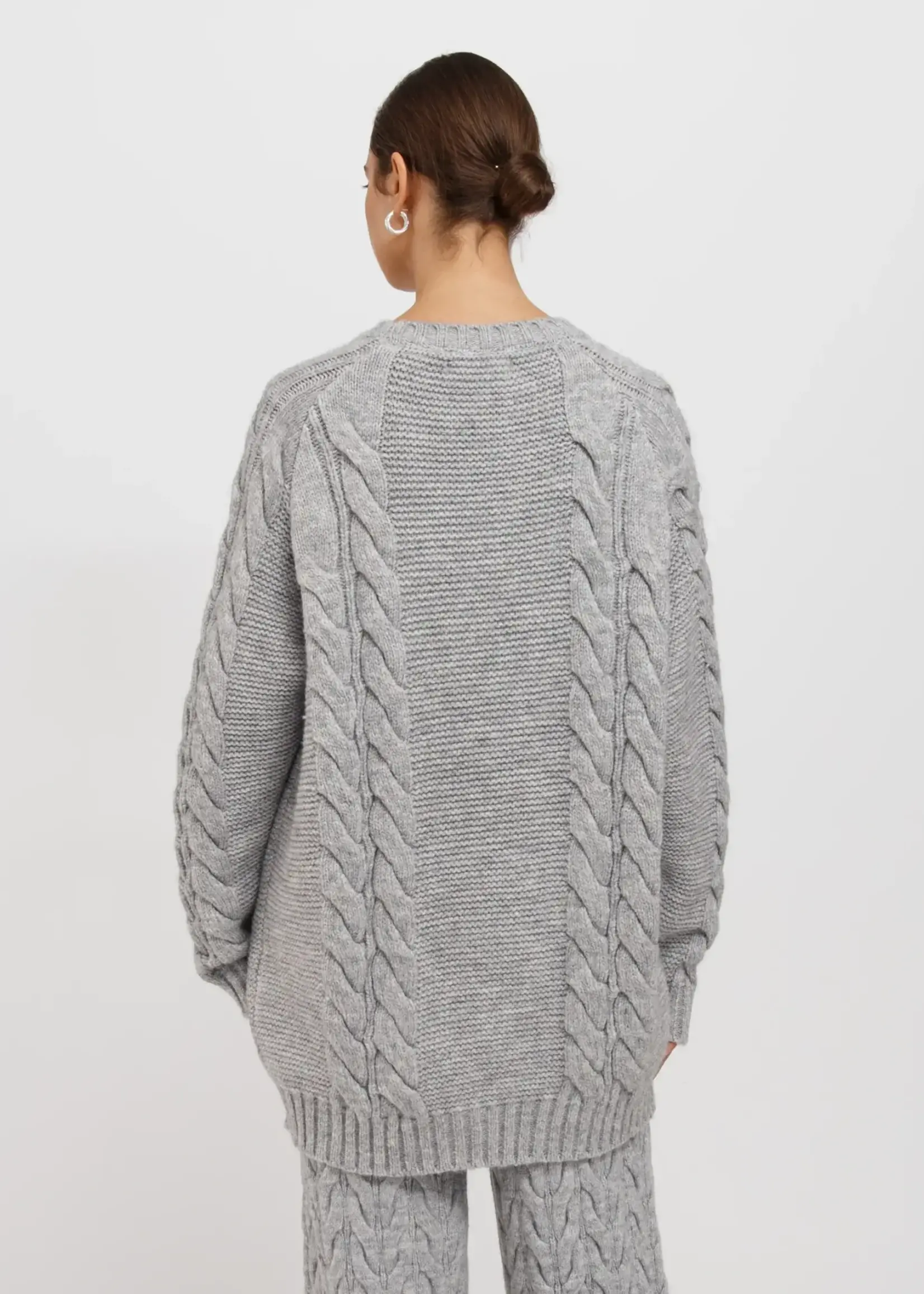 BRUNETTE  the label ADELE CABLE KNIT BIG SISTER SWEATER