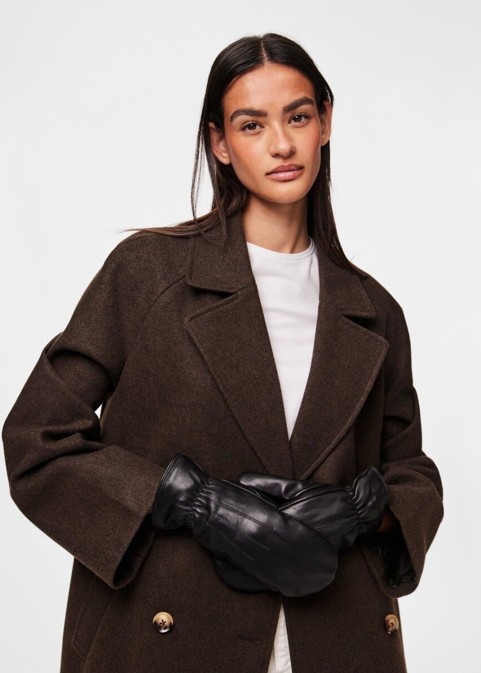 PIECES PCNELLIE LEATHER MITTENS