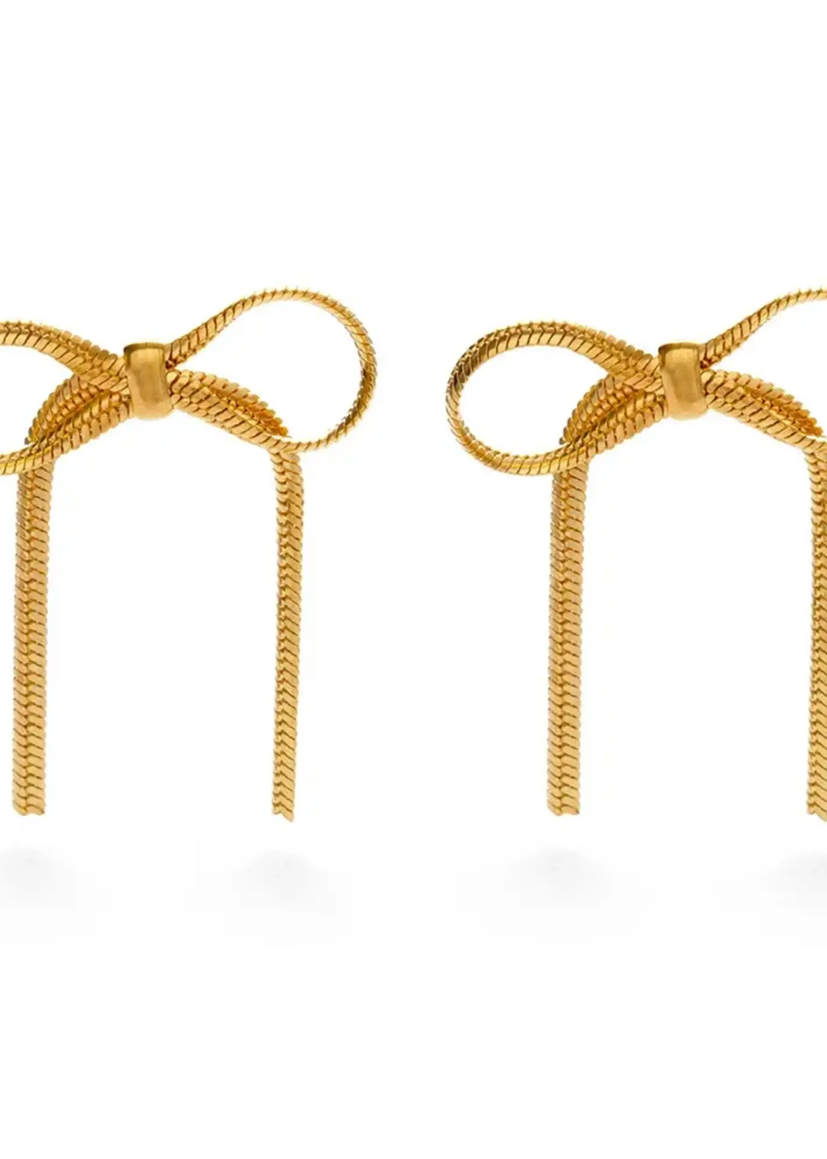 AMANO studio Herringbone Chain Bow Stud Earrings