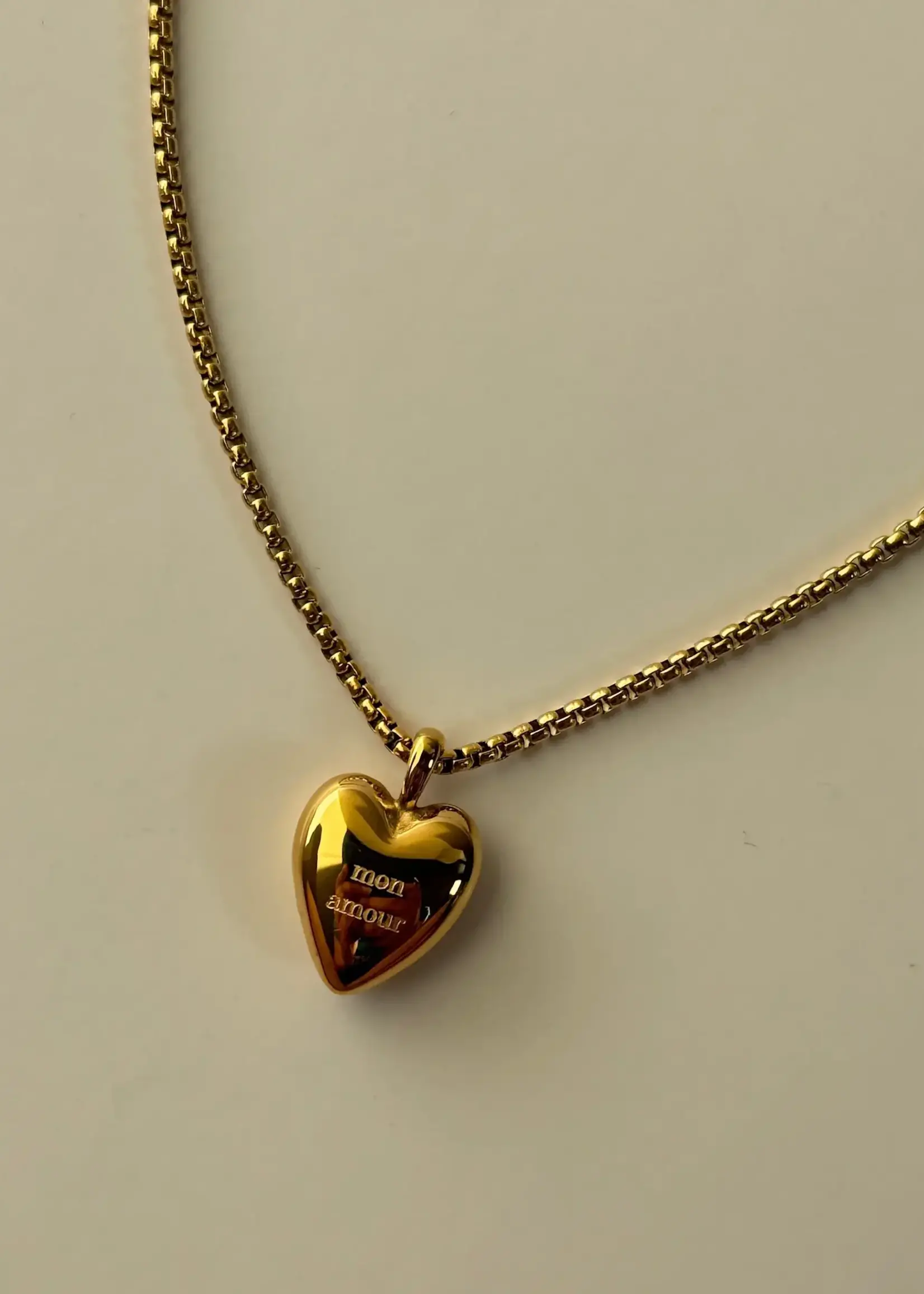 NAMASTE JEWELRY Mon Amour Necklace, GOLD
