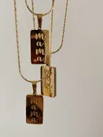 NAMASTE JEWELRY Mama Pendant Necklace, GOLD