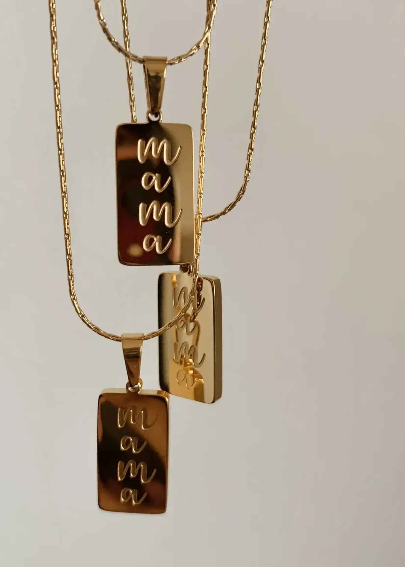 NAMASTE JEWELRY Mama Pendant Necklace, GOLD