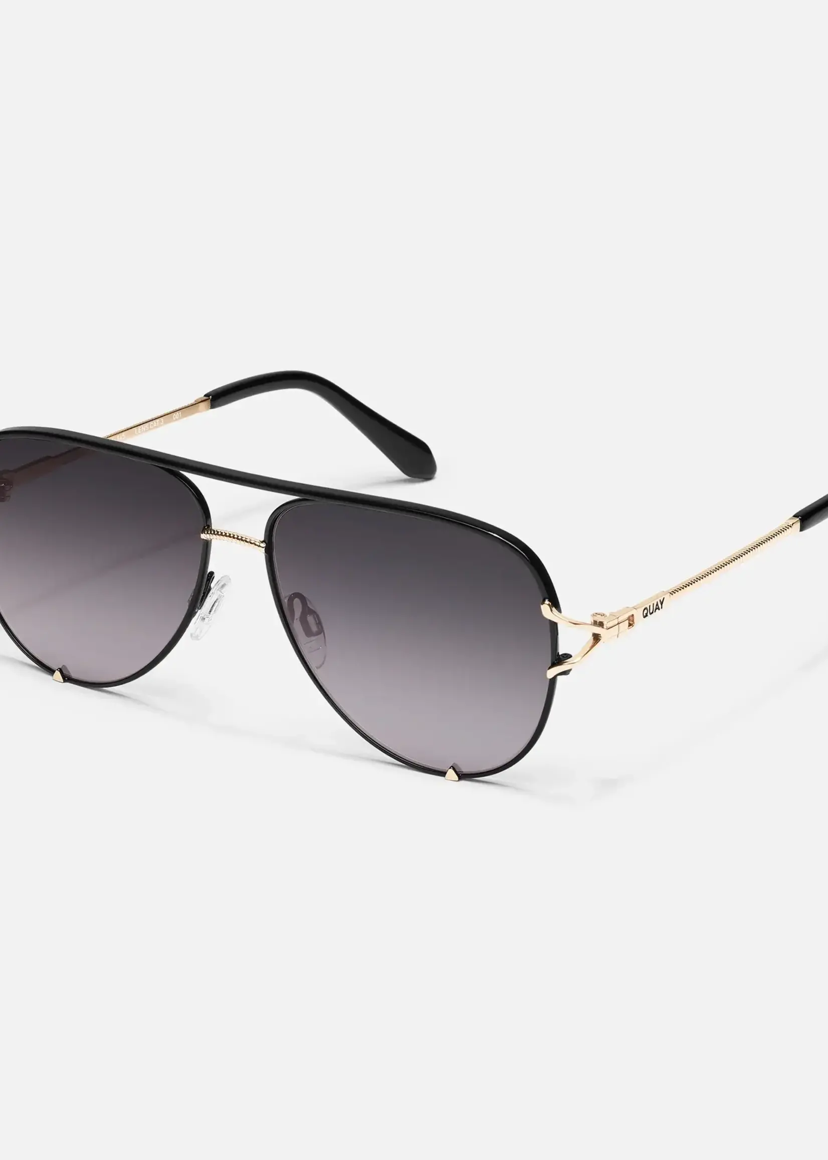 QUAY HIGH KEY TWIST, sunglasses, BLACK/GOLD