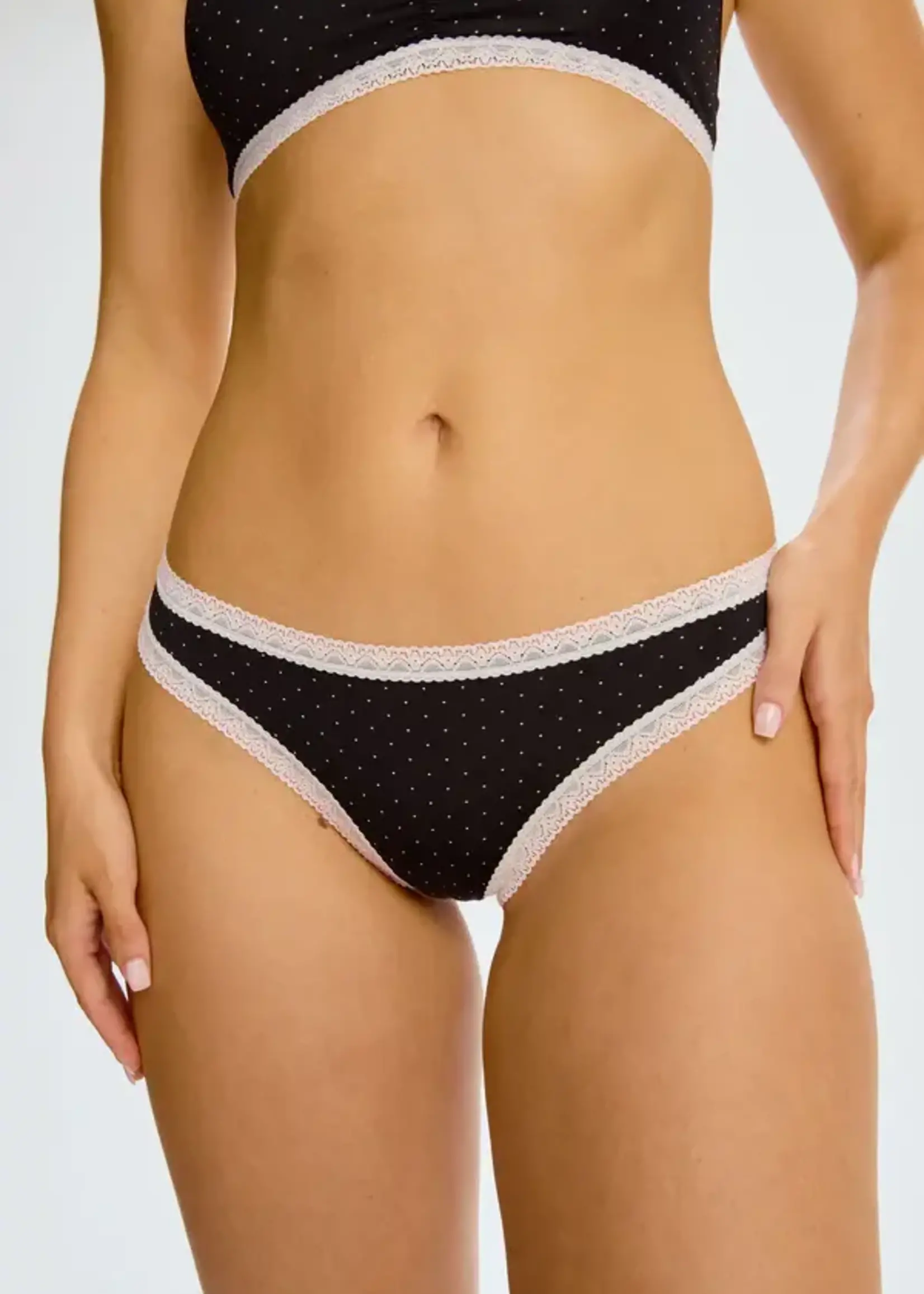 BLUSH MICRO lace trim thong