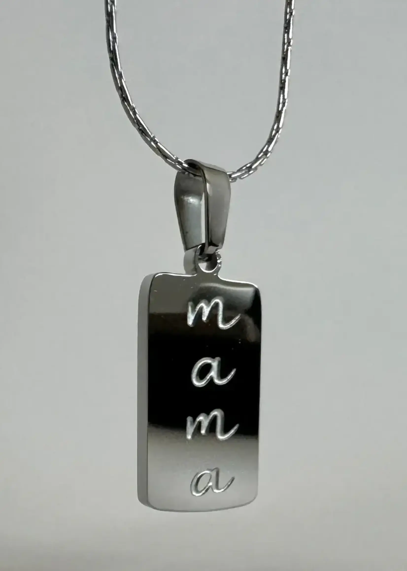 NAMASTE JEWELRY Mama Pendant Necklace, SILVER