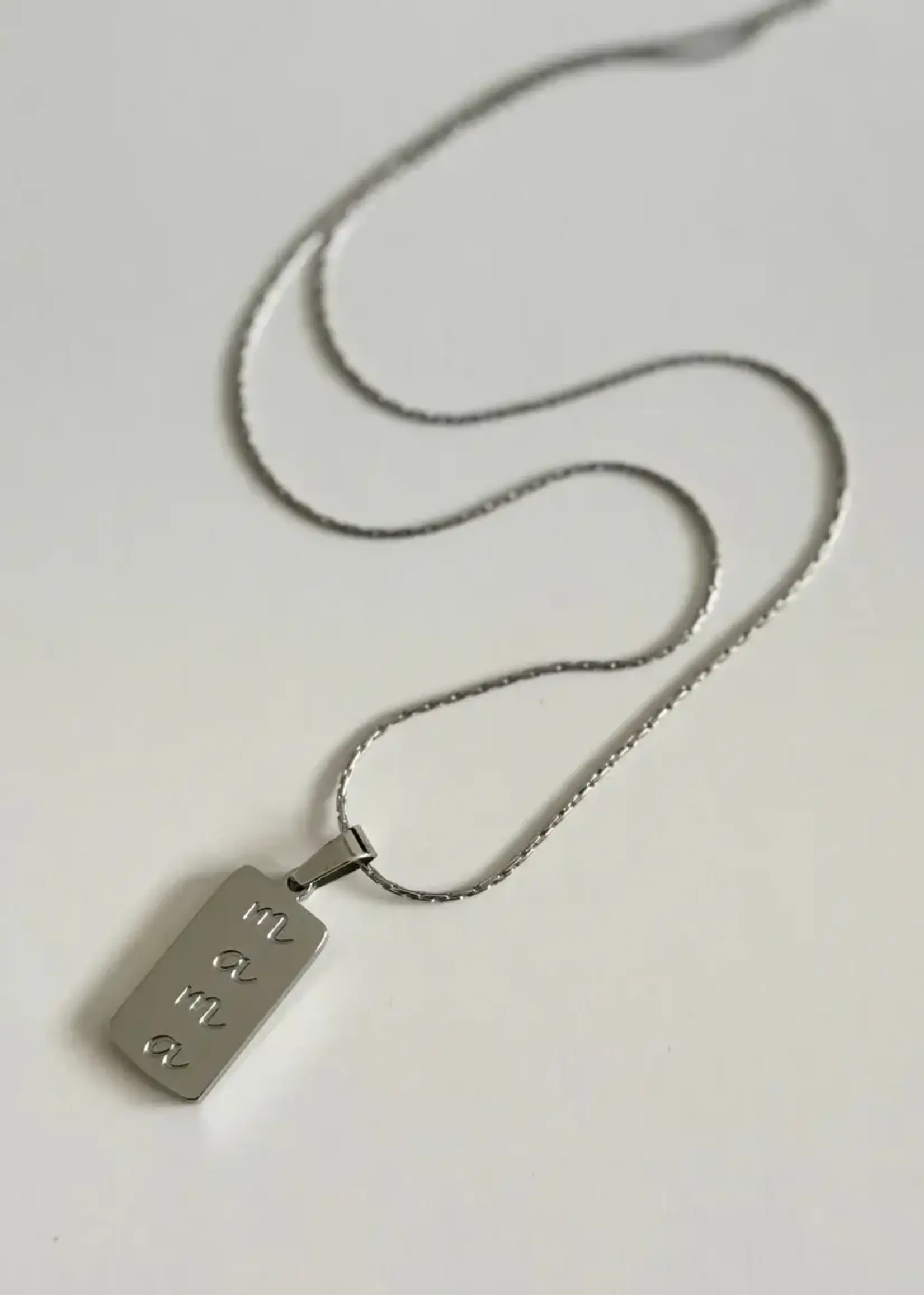 NAMASTE JEWELRY Mama Pendant Necklace, SILVER
