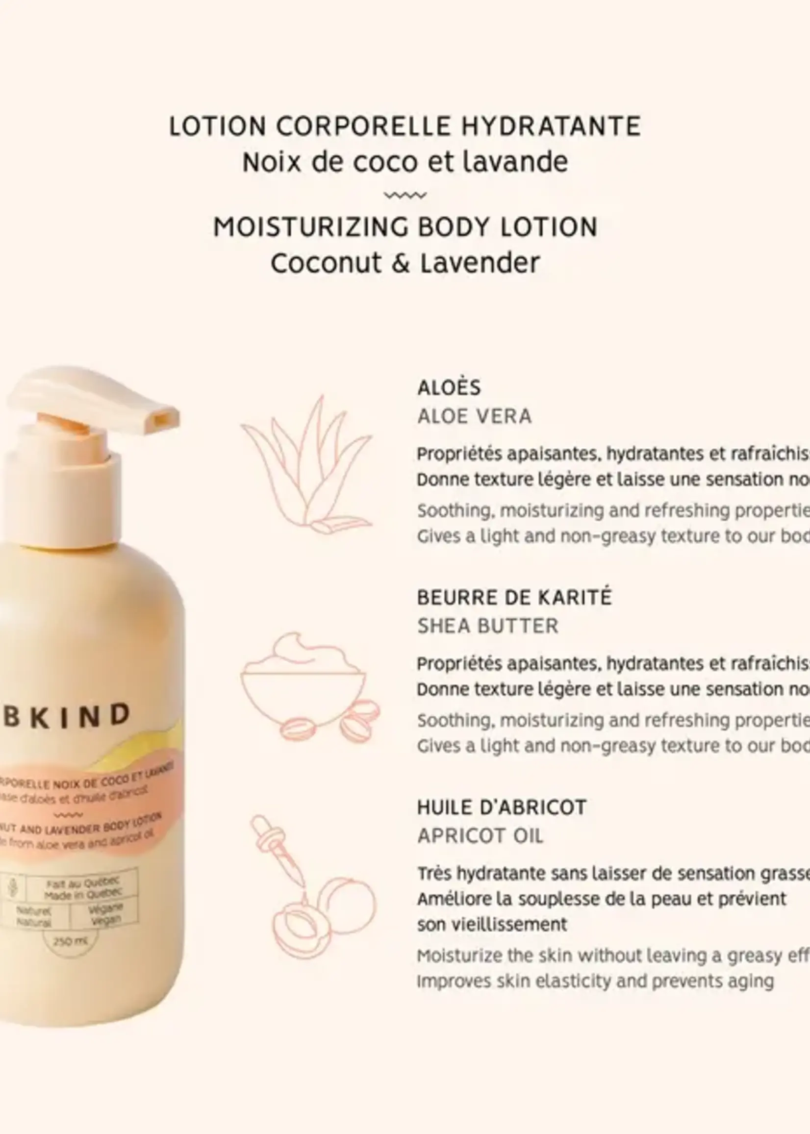 BKIND Moisturizing Body Lotion - Coconut & Lavender
