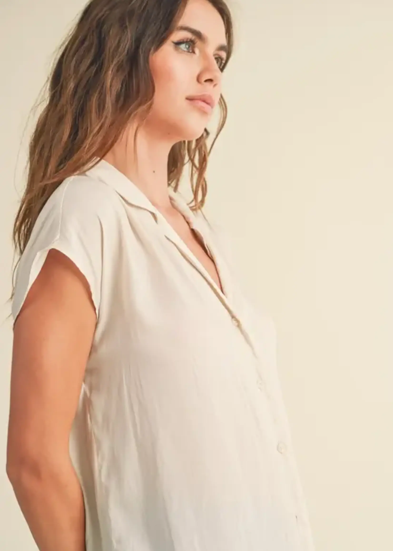 MIOU MUSE Cap sleeve blouse