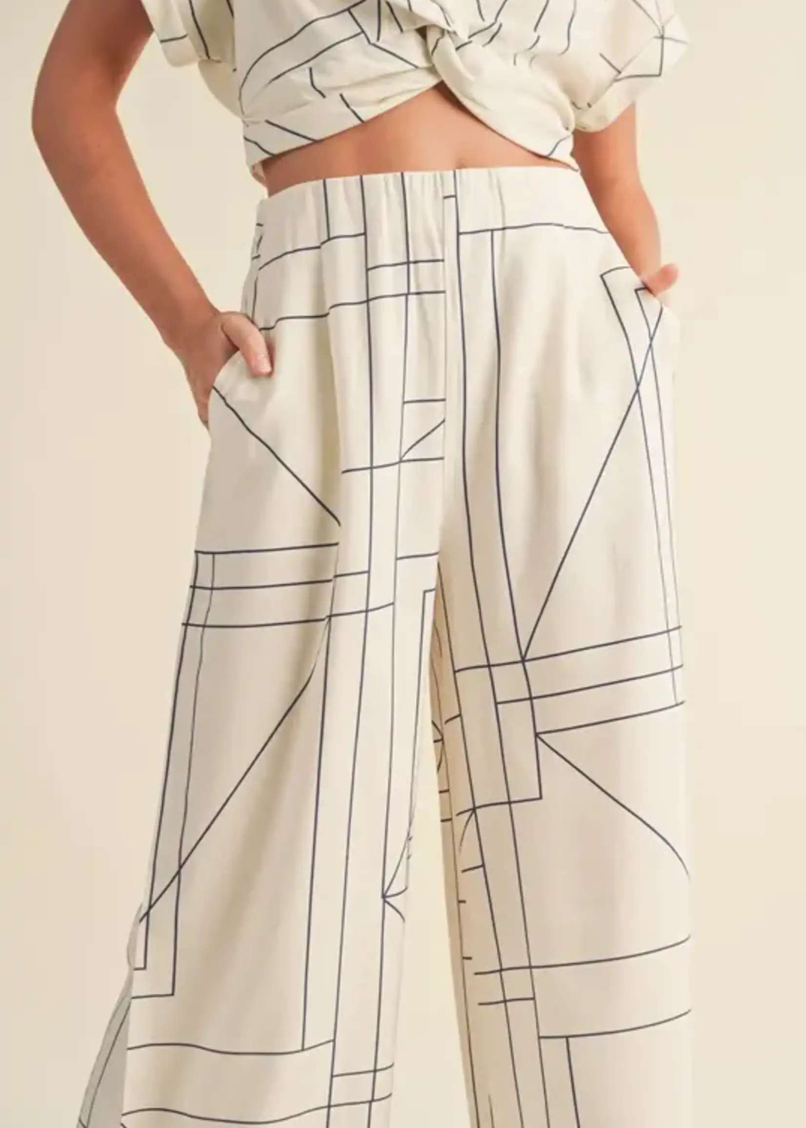 MIOU MUSE Grid Wide Leg Pant