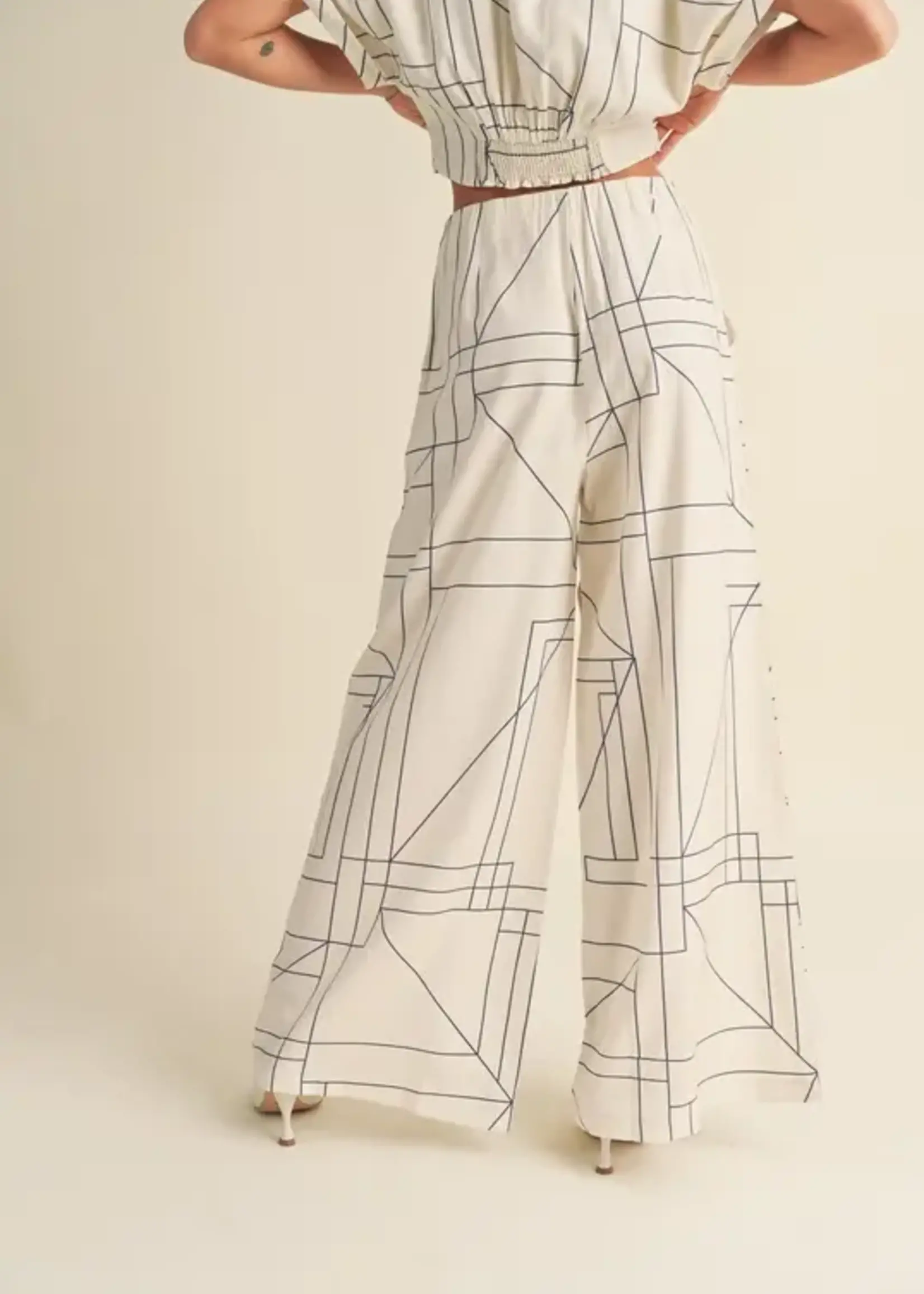 MIOU MUSE Grid Wide Leg Pant