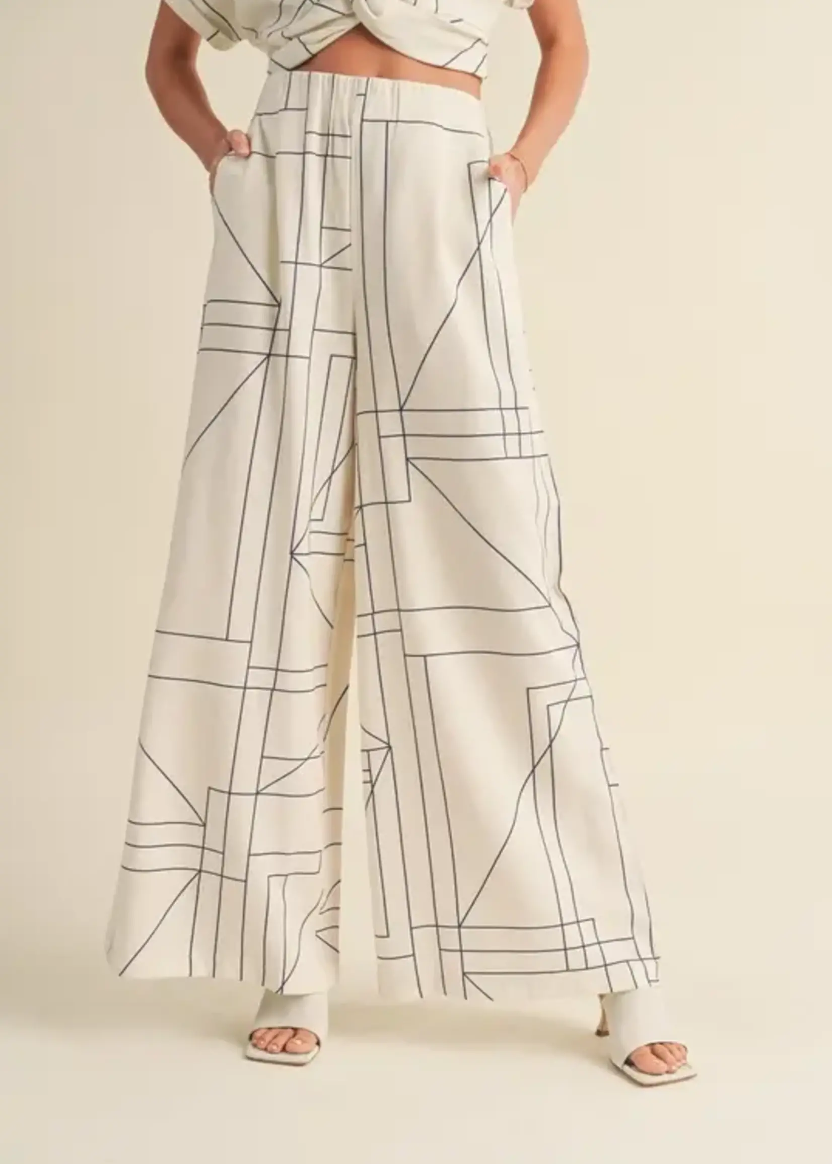 MIOU MUSE Grid Wide Leg Pant