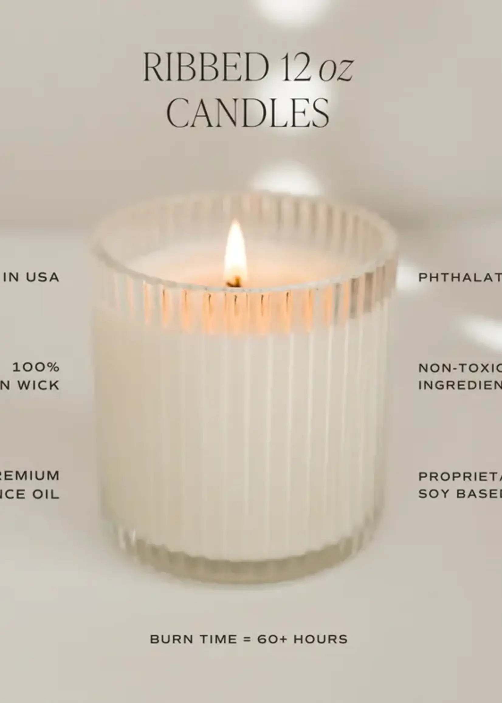 SWEET WATER DECOR Ribbed Glass Soy Candle