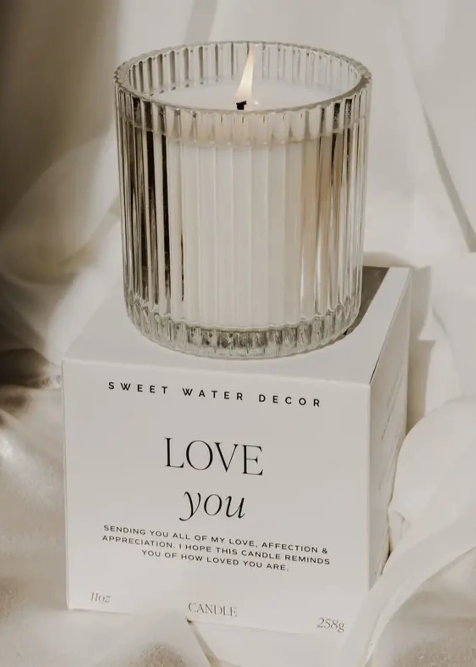 SWEET WATER DECOR Ribbed Glass Soy Candle