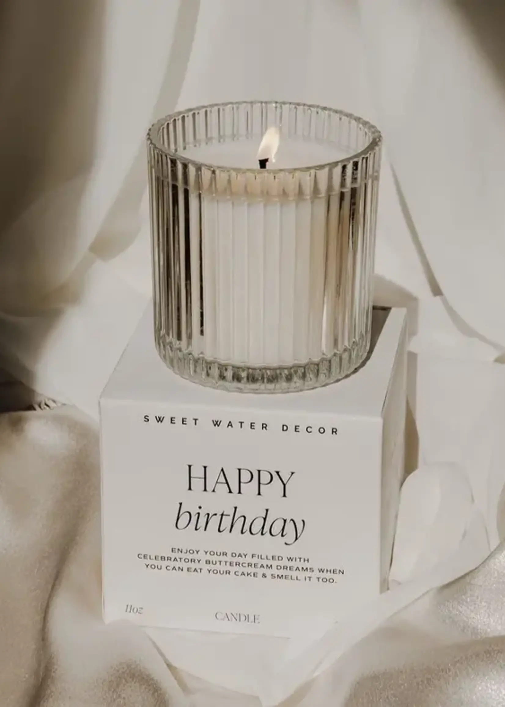 SWEET WATER DECOR Ribbed Glass Soy Candle