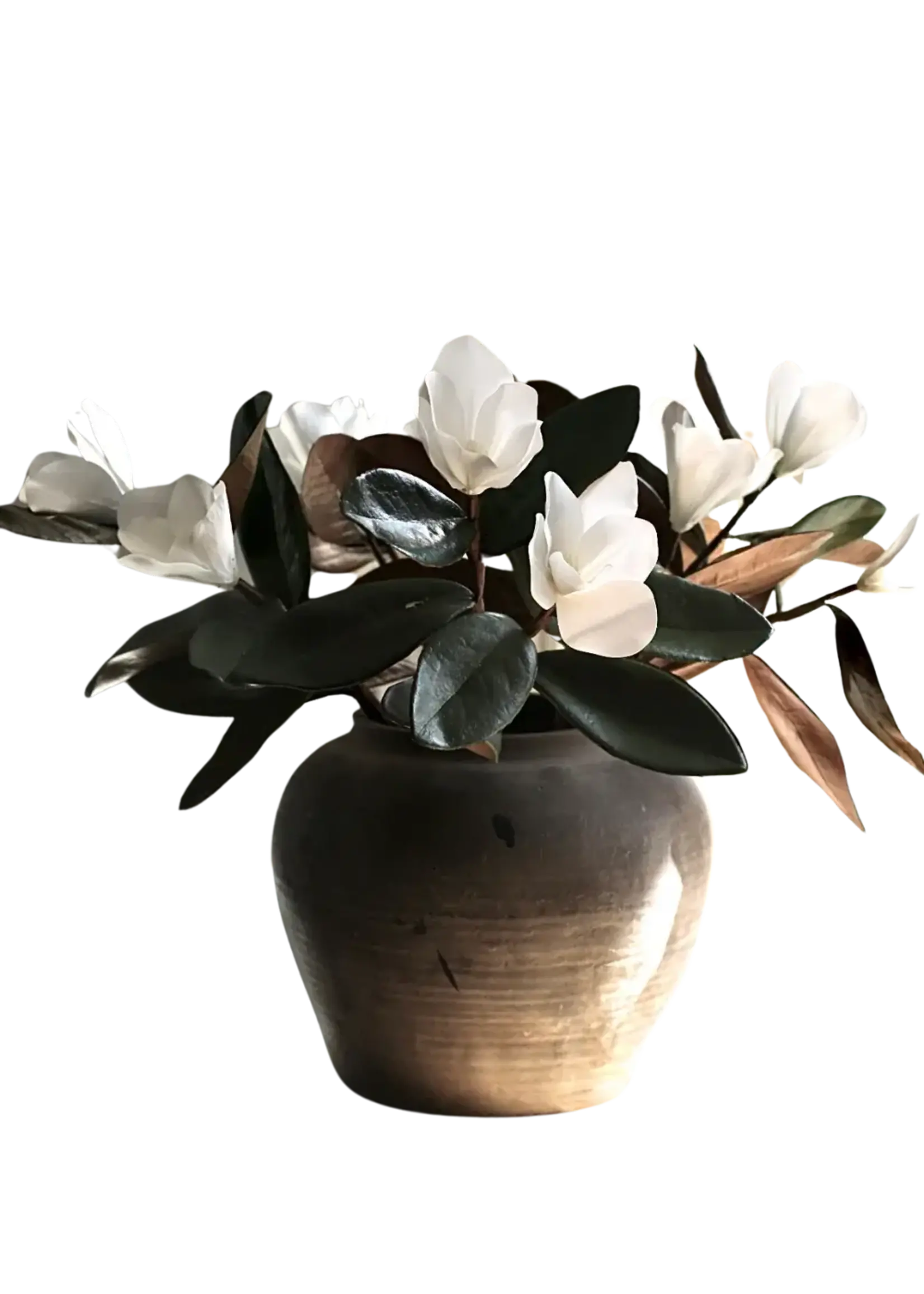 LUXE B CO Magnolia Faux Flowers with Leaves, Medium