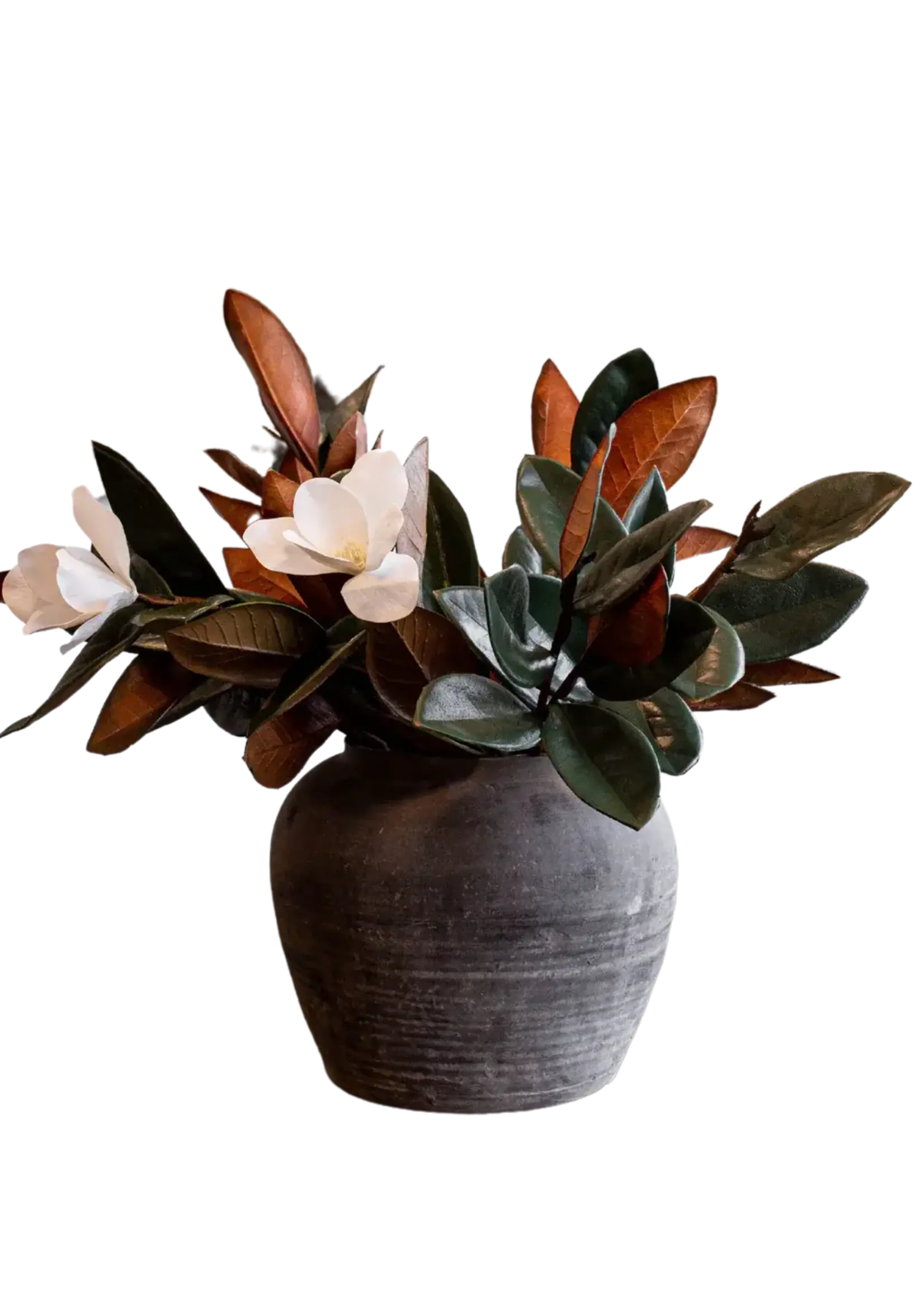 LUXE B CO Magnolia Faux Flowers with Leaves, Medium
