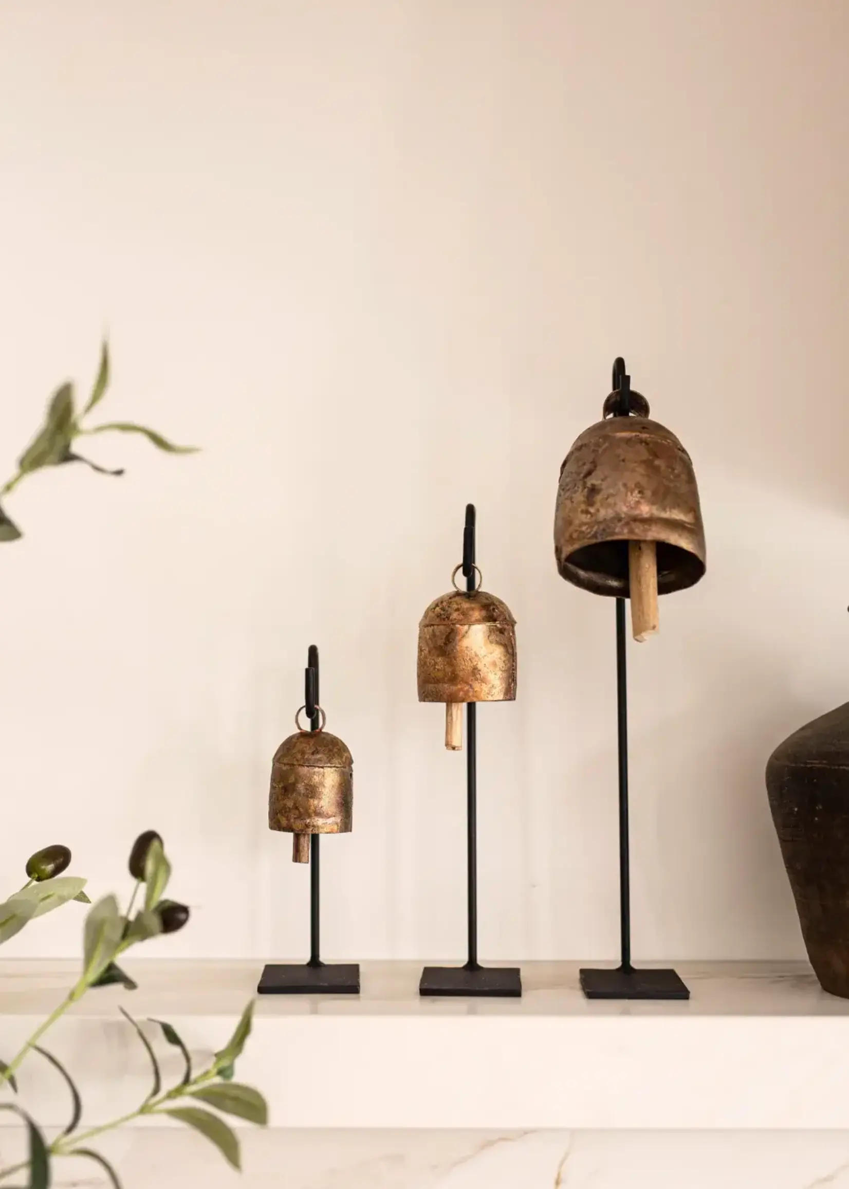 LUXE B CO SET of 3, Vintage Inspired Iron Bell Stands