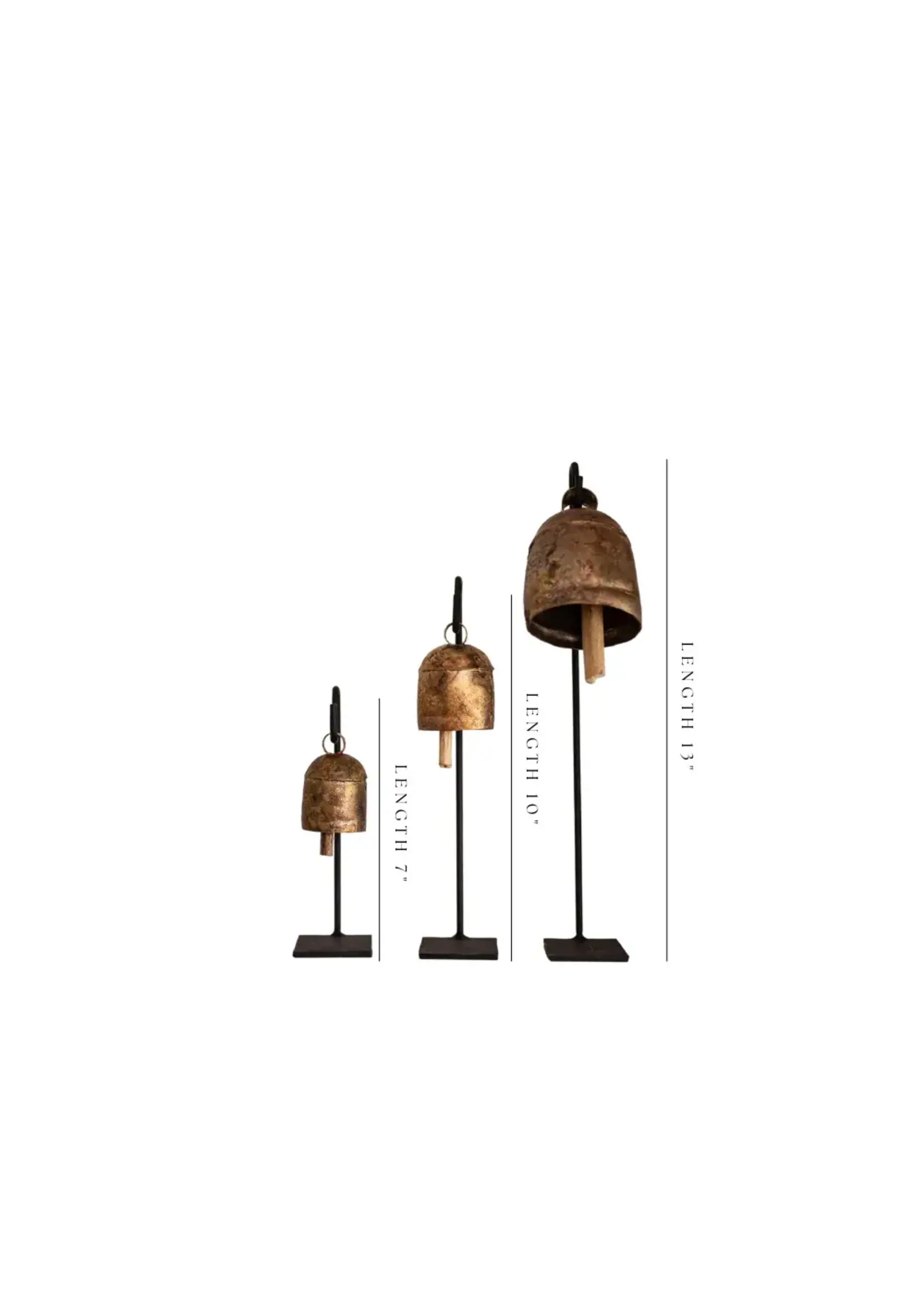 LUXE B CO SET of 3, Vintage Inspired Iron Bell Stands